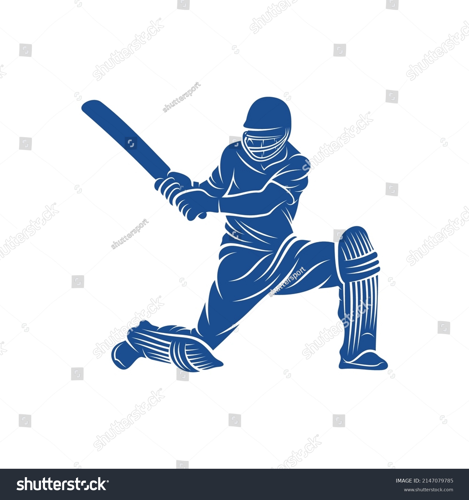 Cricket Player Logo Design Vector Icon Stock Vector (Royalty Free ...