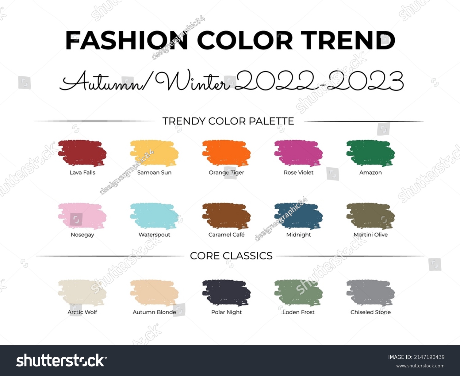 Fashion Color Trend Autumn Winter 2022 Stock Vector (Royalty Free ...