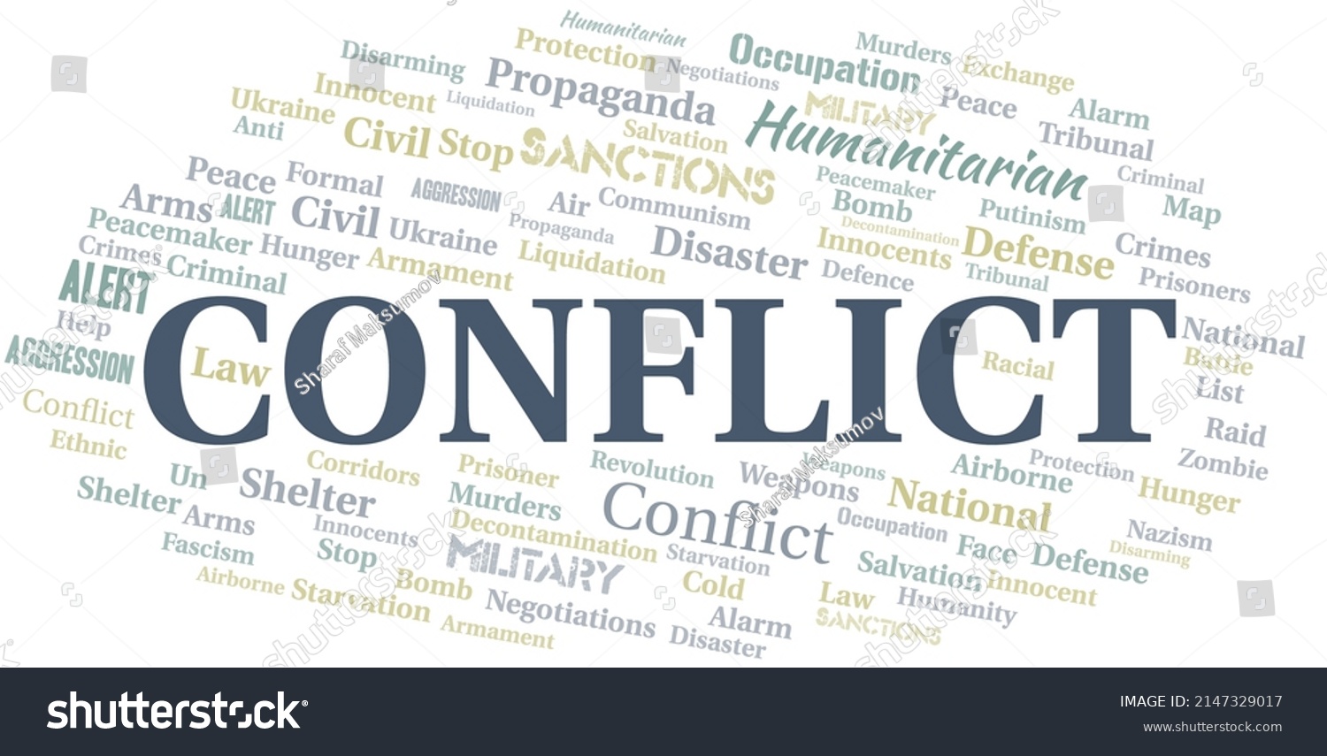 Conflict Word Cloud Vector Made Text Stock Vector (Royalty Free ...