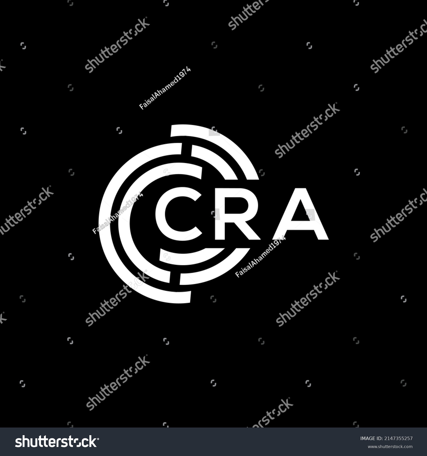 Cra Letter Logo Design On Black Stock Vector (Royalty Free) 2147355257 ...