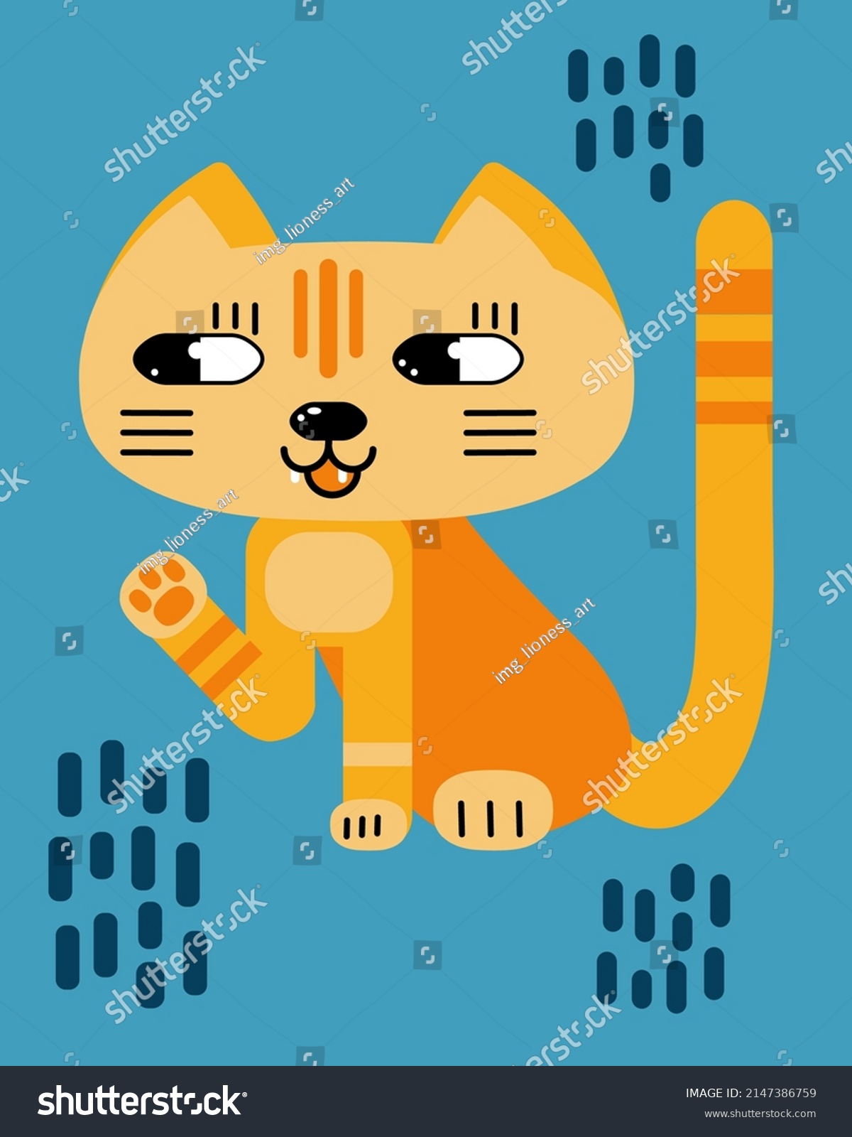 Vector Illustration Funny Cat Flat Cartoon Stock Vector Royalty Free Shutterstock