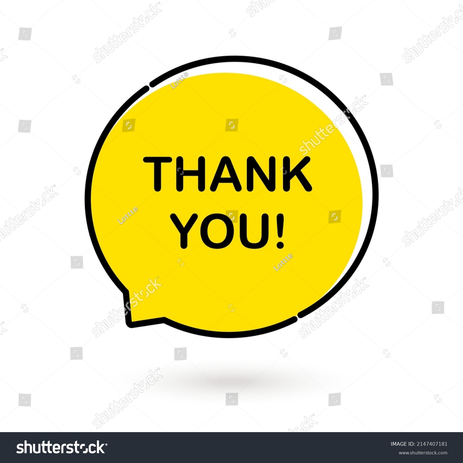 Thank You Yellow Circle Shape Speech Stock Vector (Royalty Free ...