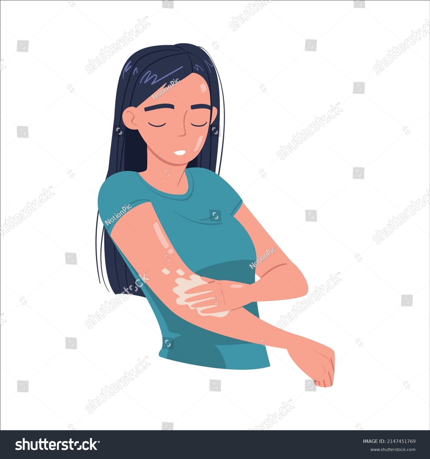 Woman Character Bathroom Doing Hygiene Procedure Stock Vector (Royalty ...