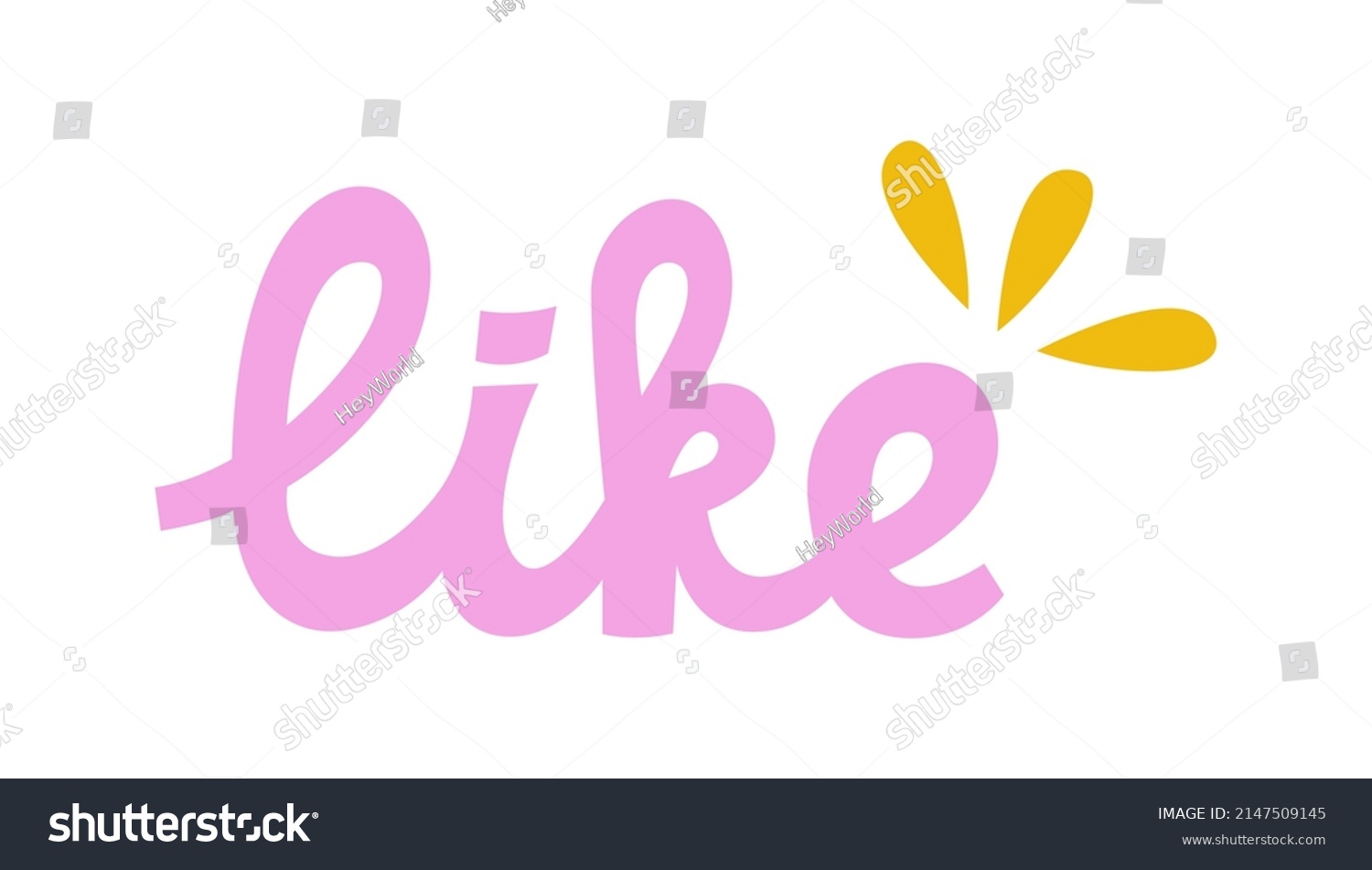 Like Word Lettering Handwritten Bright Lettering Stock Vector (Royalty ...