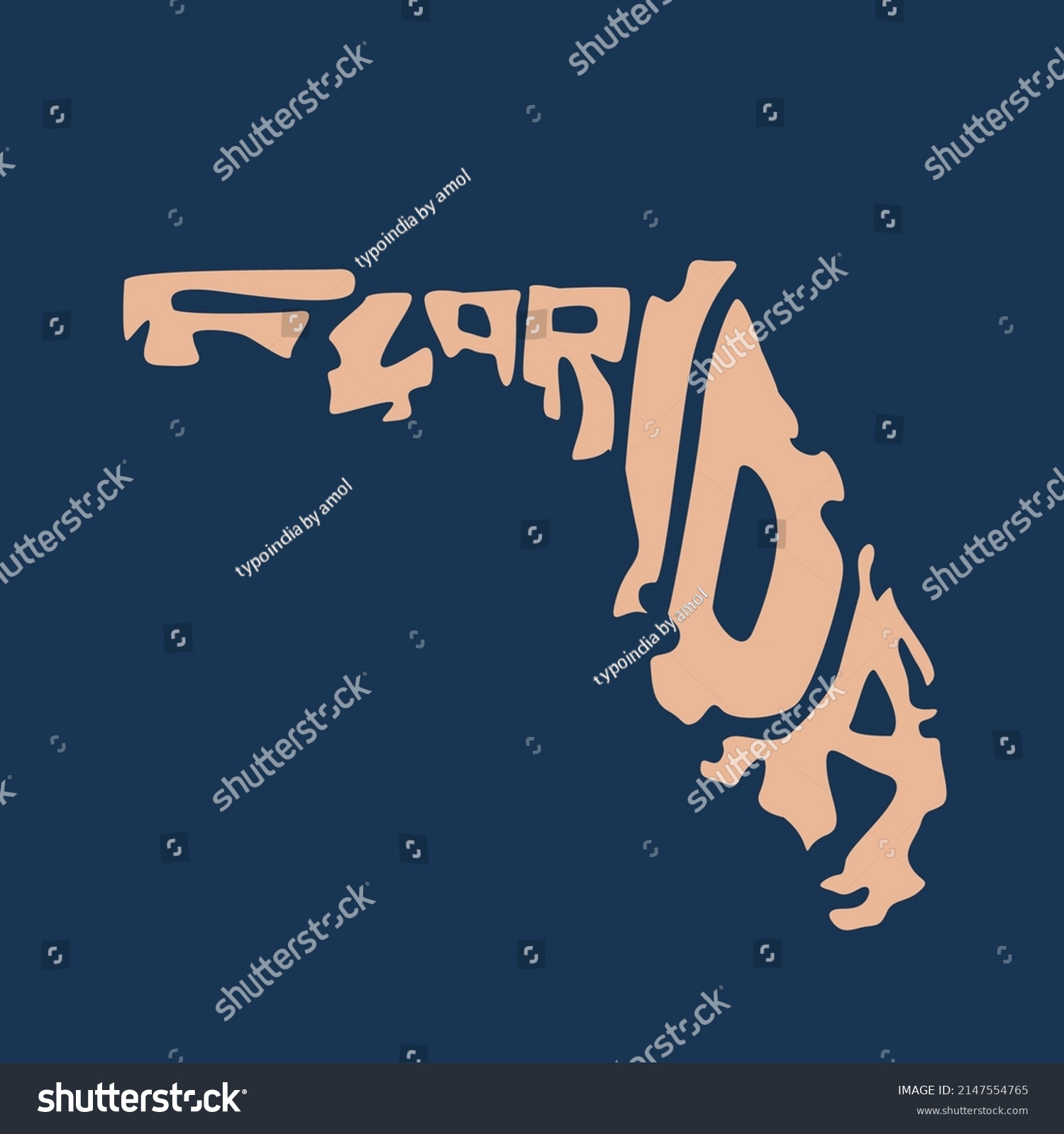 Florida Map Typography Florida State Map Stock Vector (Royalty Free ...