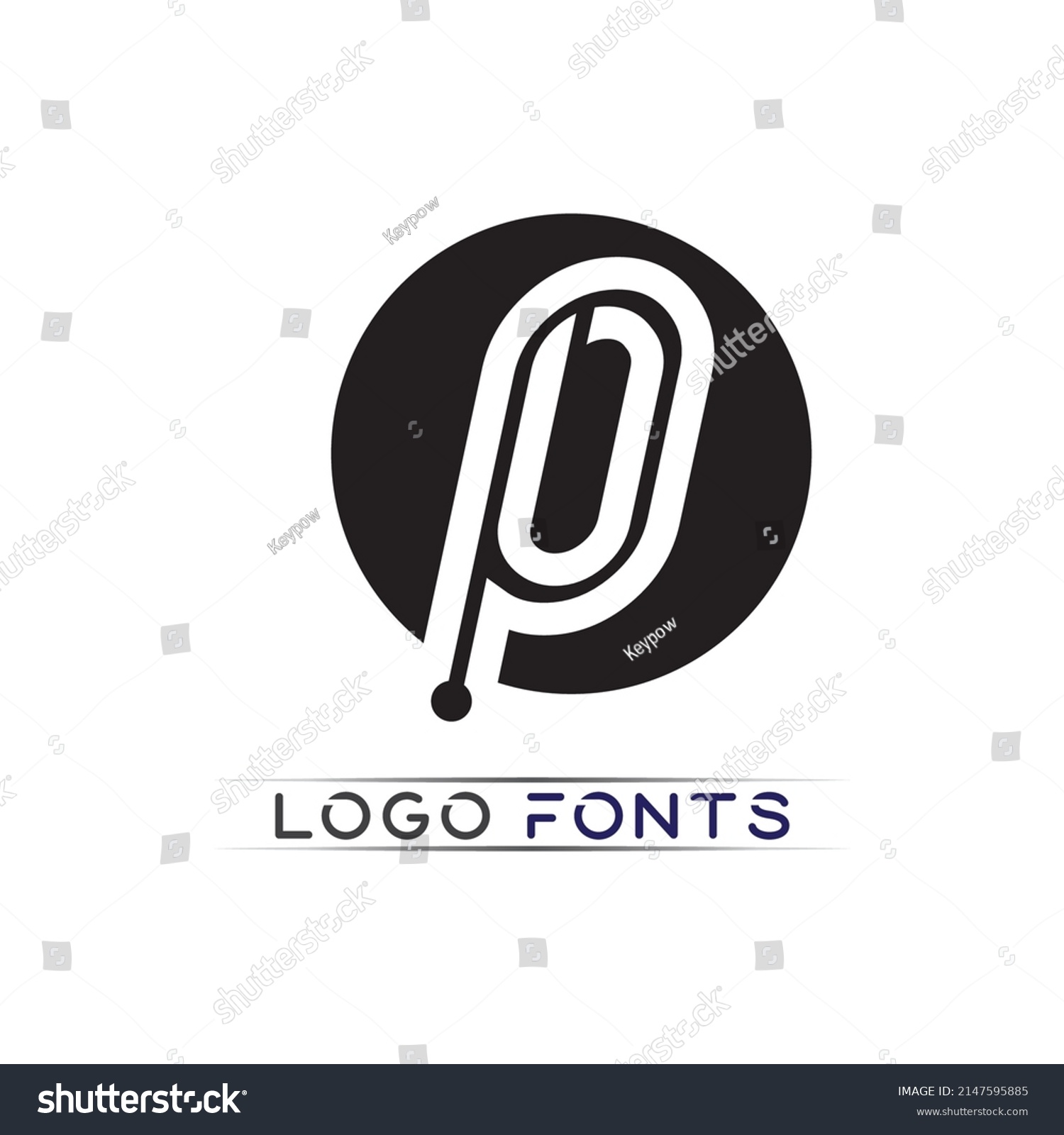 P Letter Font Logo P Design Stock Vector (Royalty Free) 2147595885 ...