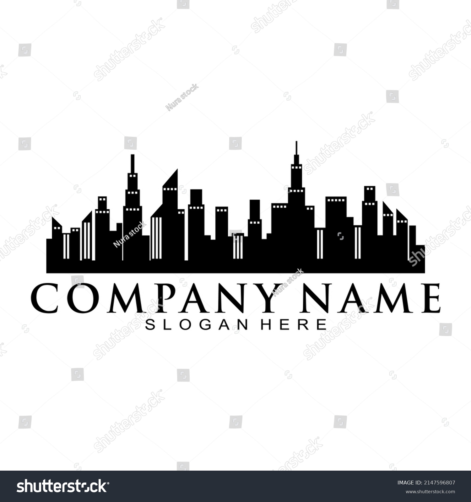 Black City Building Vector Logo Stock Vector (Royalty Free) 2147596807 ...