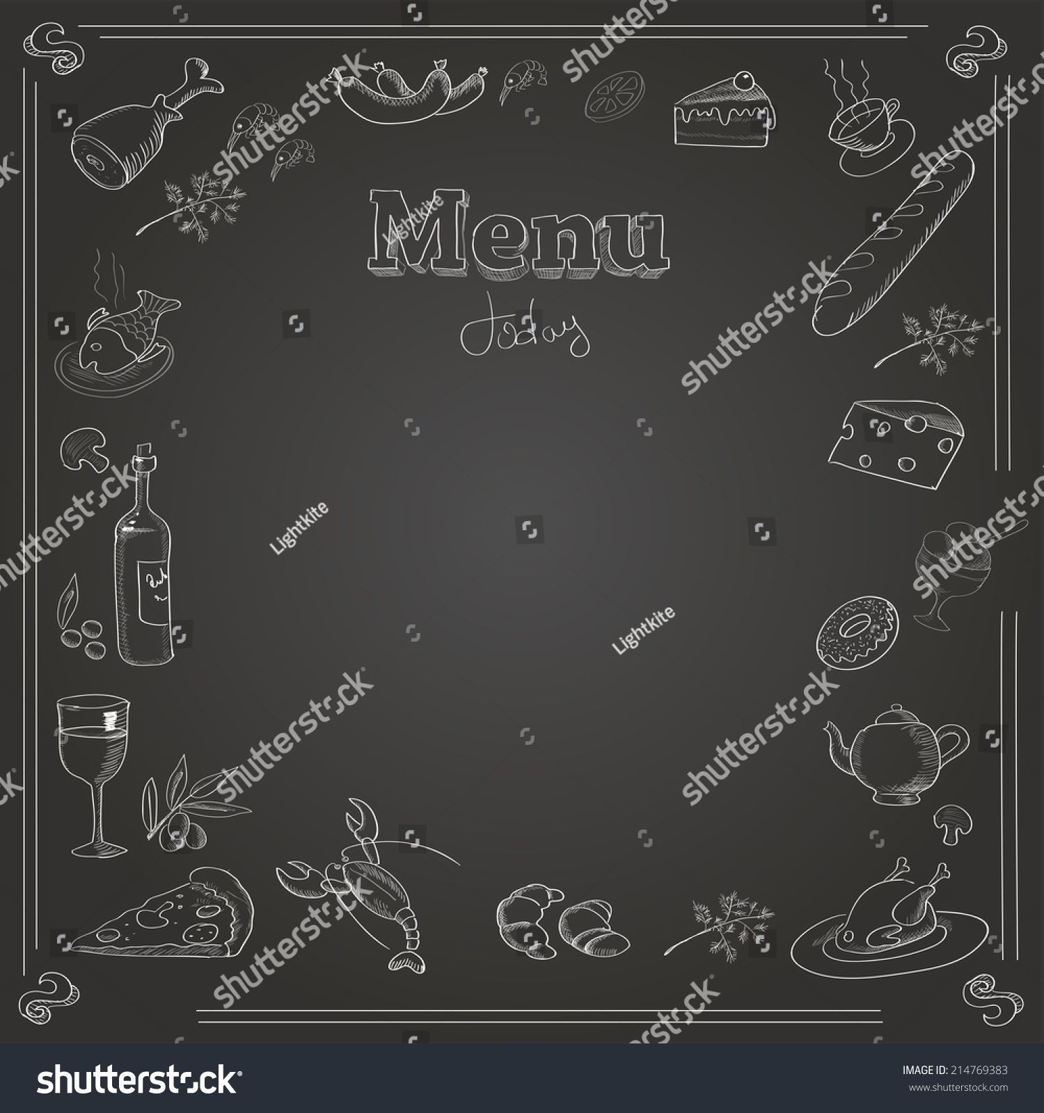 Menu Design Chalk Board Texture Vector Stock Vector (Royalty Free ...