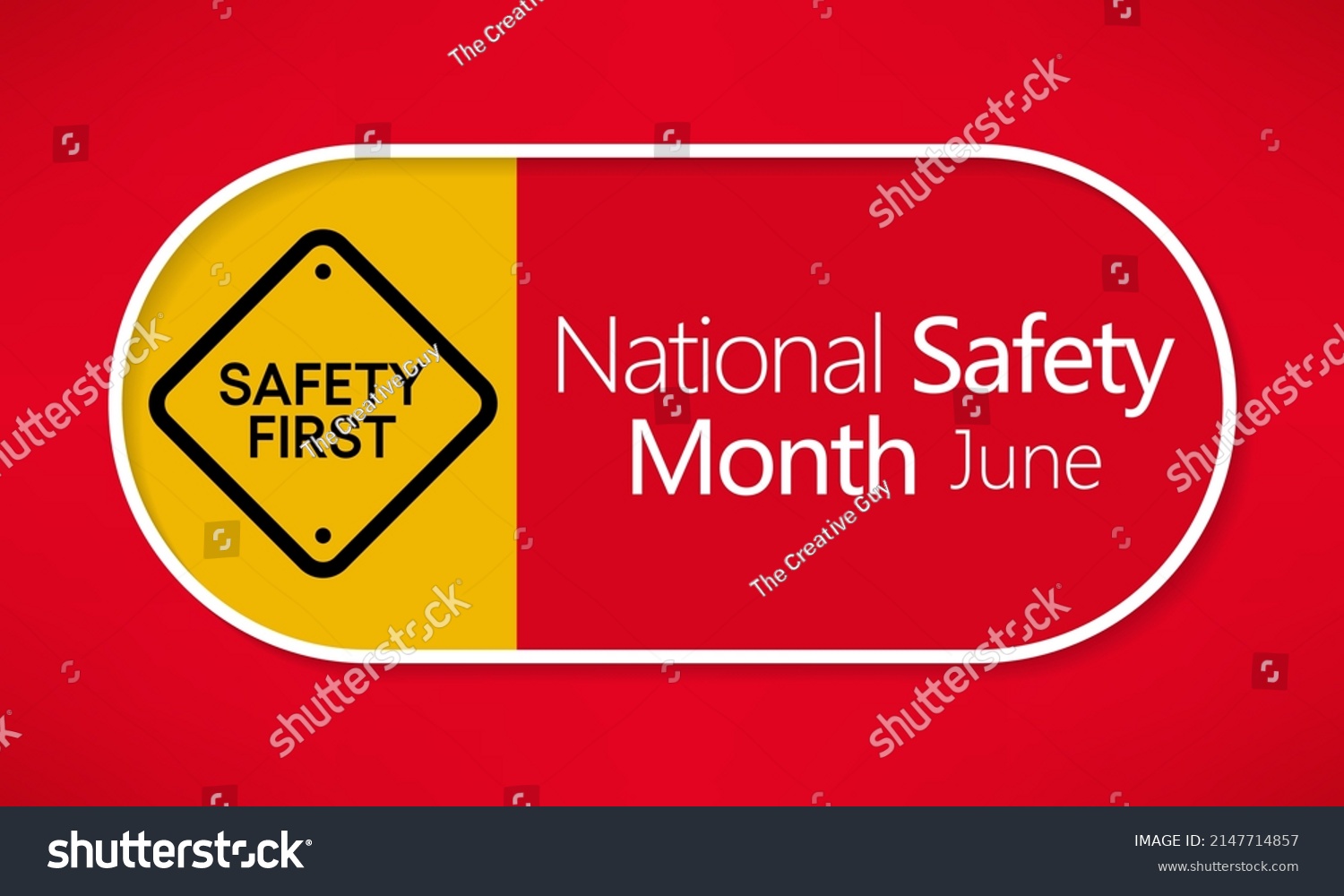 National Safety Month Observed Every Year Stock Vector (Royalty Free