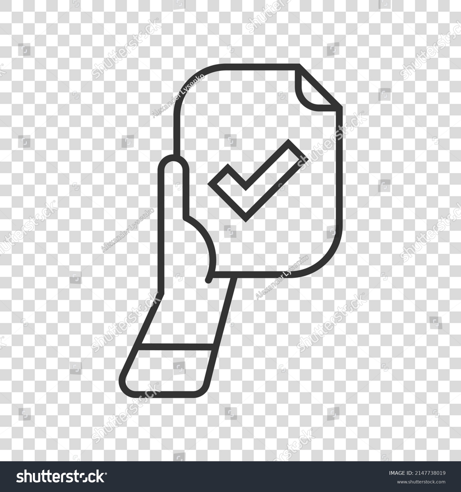 People Hand Check Mark Icon Flat Stock Vector (Royalty Free) 2147738019 ...