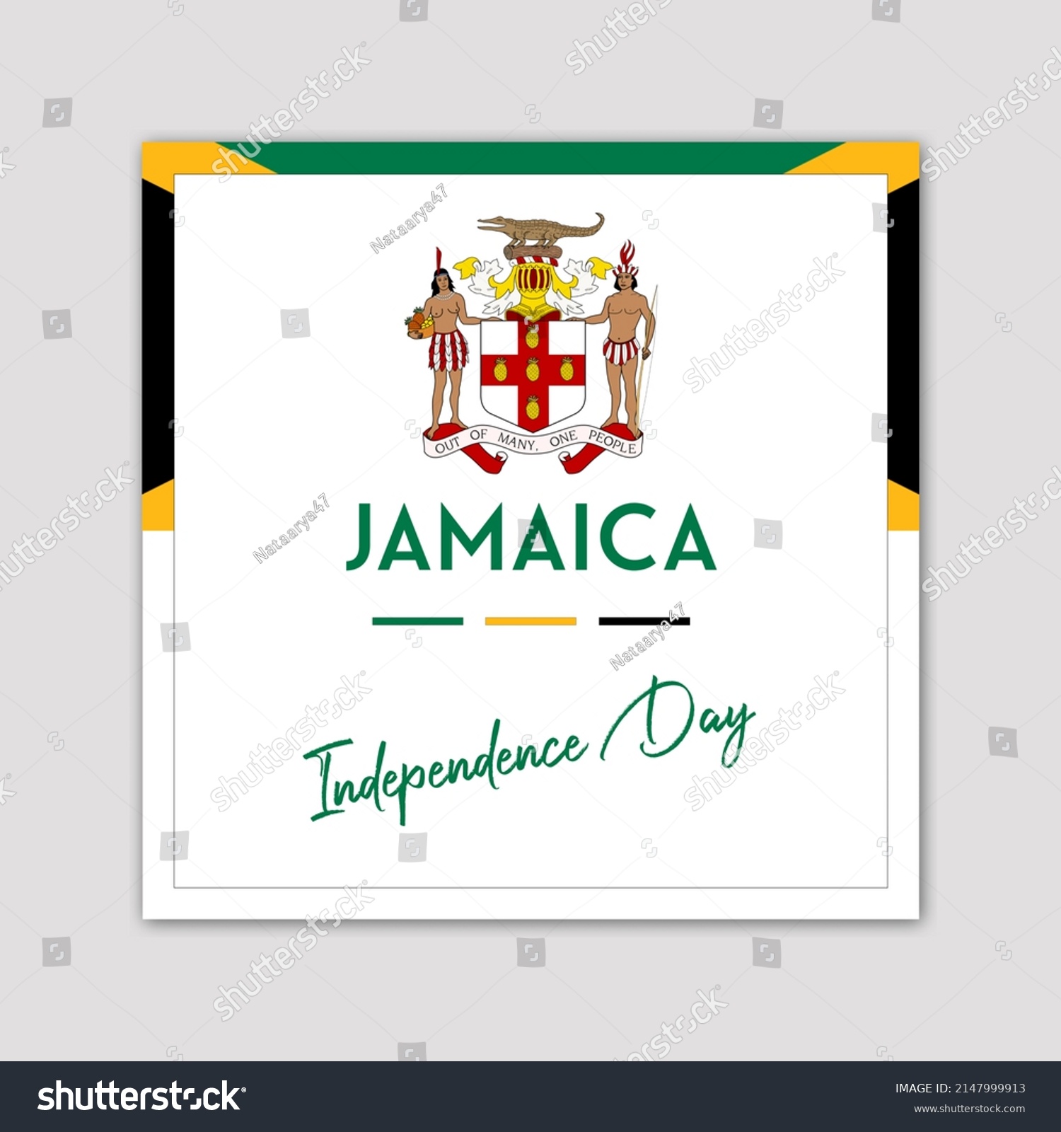 Jamaican Independence Day Celebration Illustration Jamaica Stock