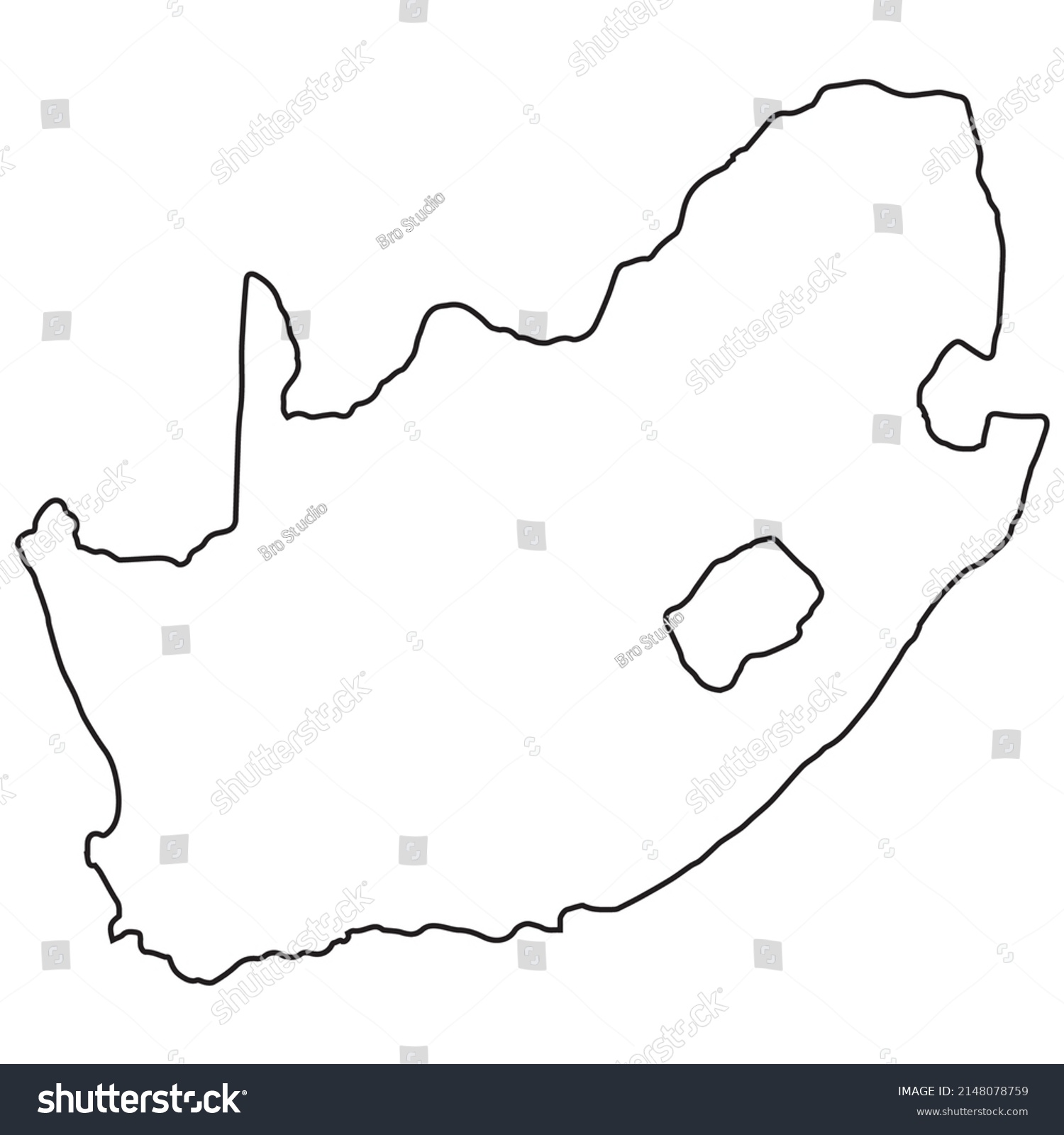 Outline Map South Africa South Africa Stock Vector (Royalty Free ...