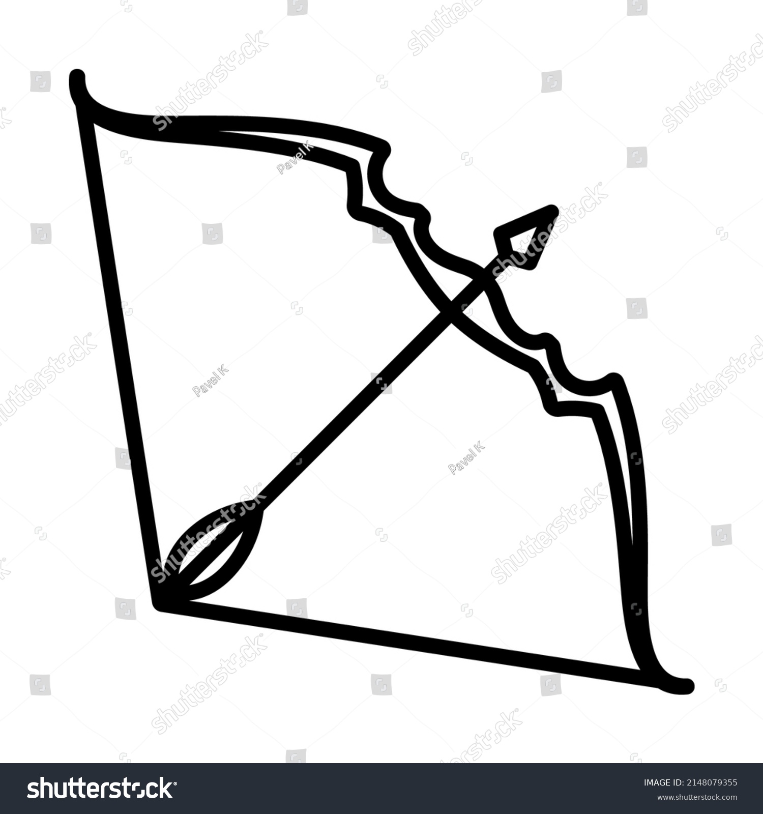 Icon Bow Arrow Bold Outline Design Stock Vector (Royalty Free ...