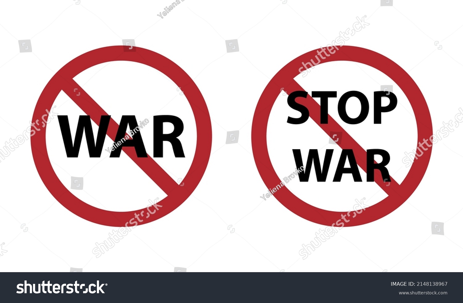 No War Sign Round Red Prohibition Stock Vector (Royalty Free ...