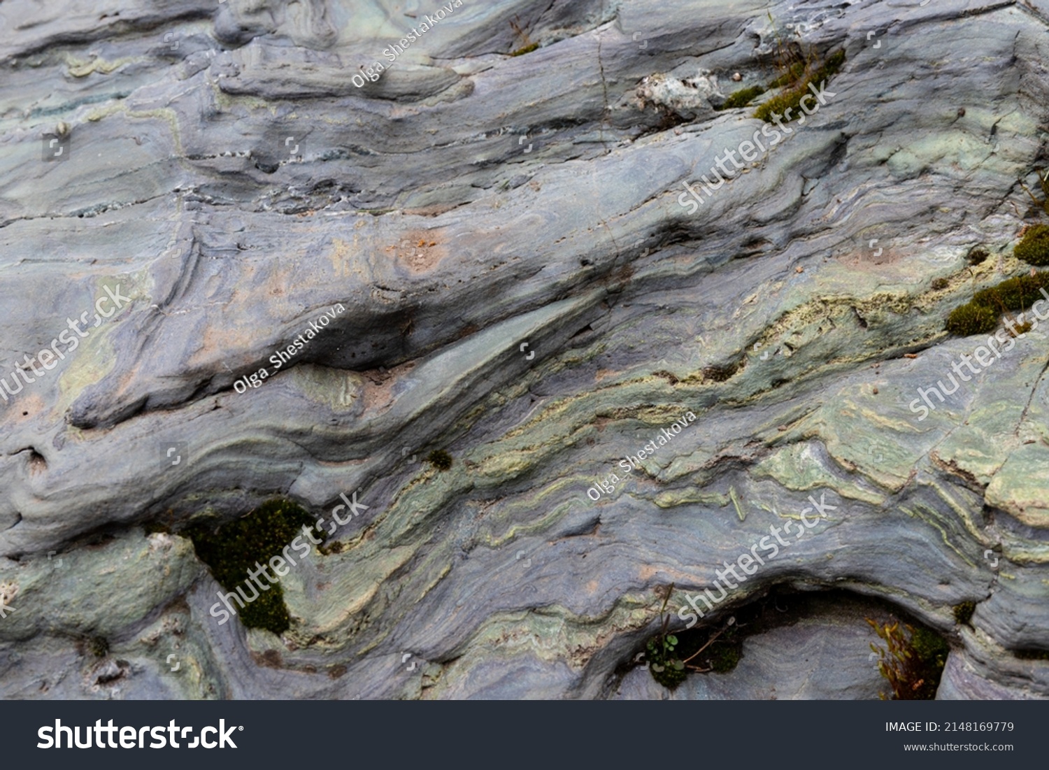 Colorful Rock Layers Stone Texture Background Stock Photo 2148169779 