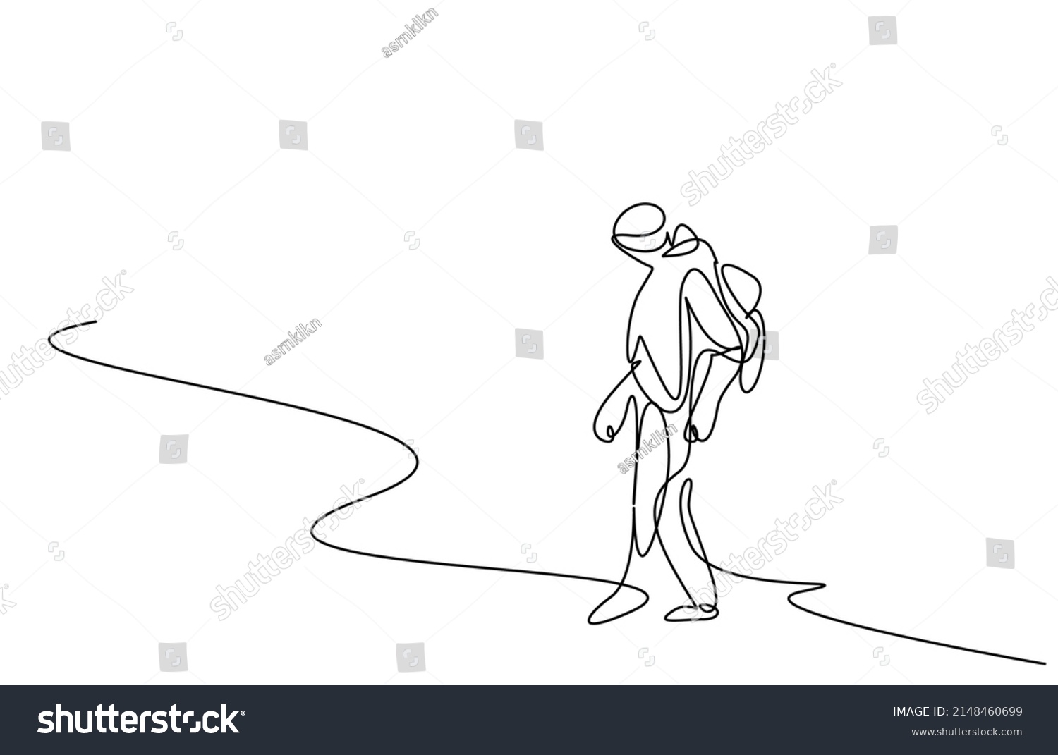 Man Walking Backpack Cool Relaxed Way Stock Vector (Royalty Free ...