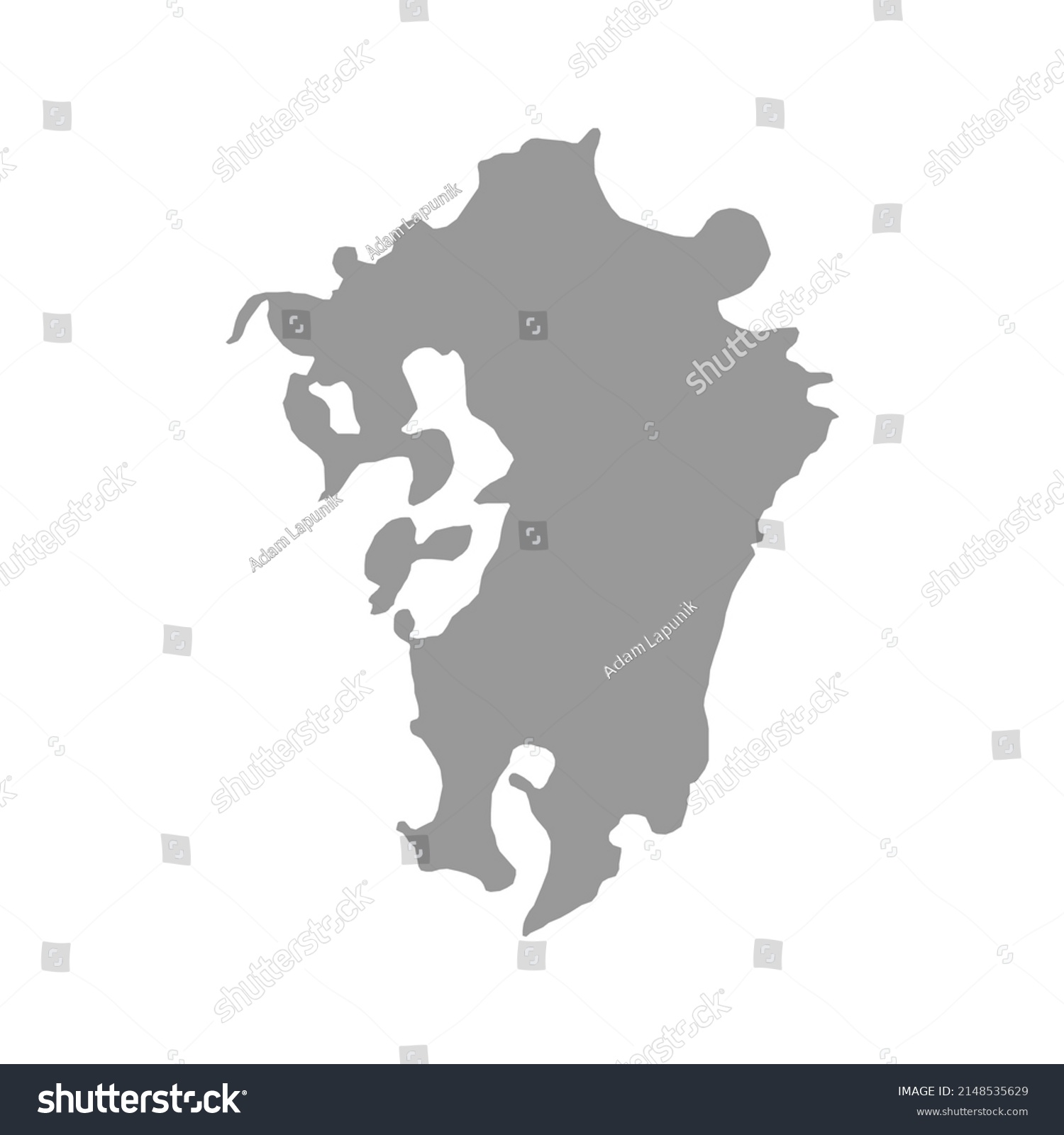 Kyushu Vector Map Isolated On White Stock Vector Royalty Free   Stock Vector Kyushu Vector Map Isolated On White Background 2148535629 