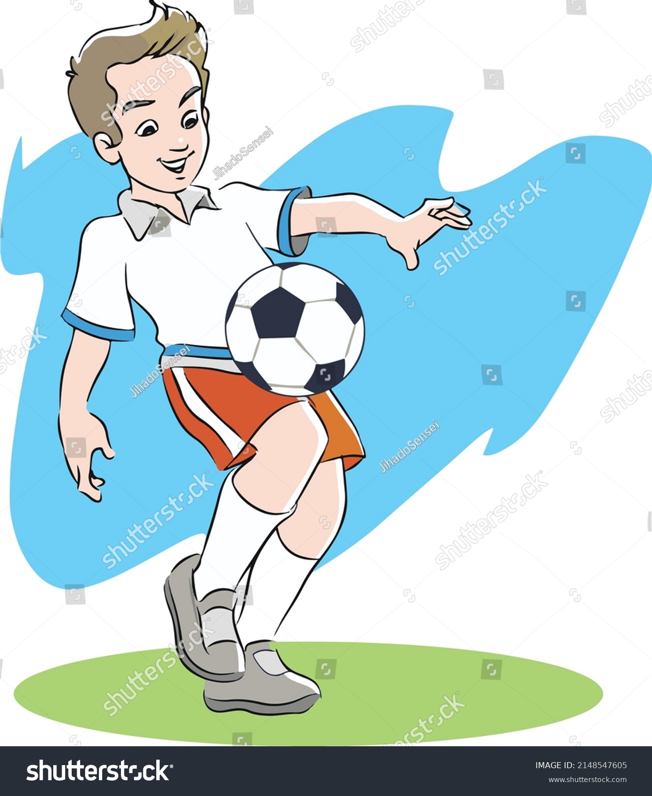 Boy Bouncing Ball Stock Vector (Royalty Free) 2148547605 | Shutterstock