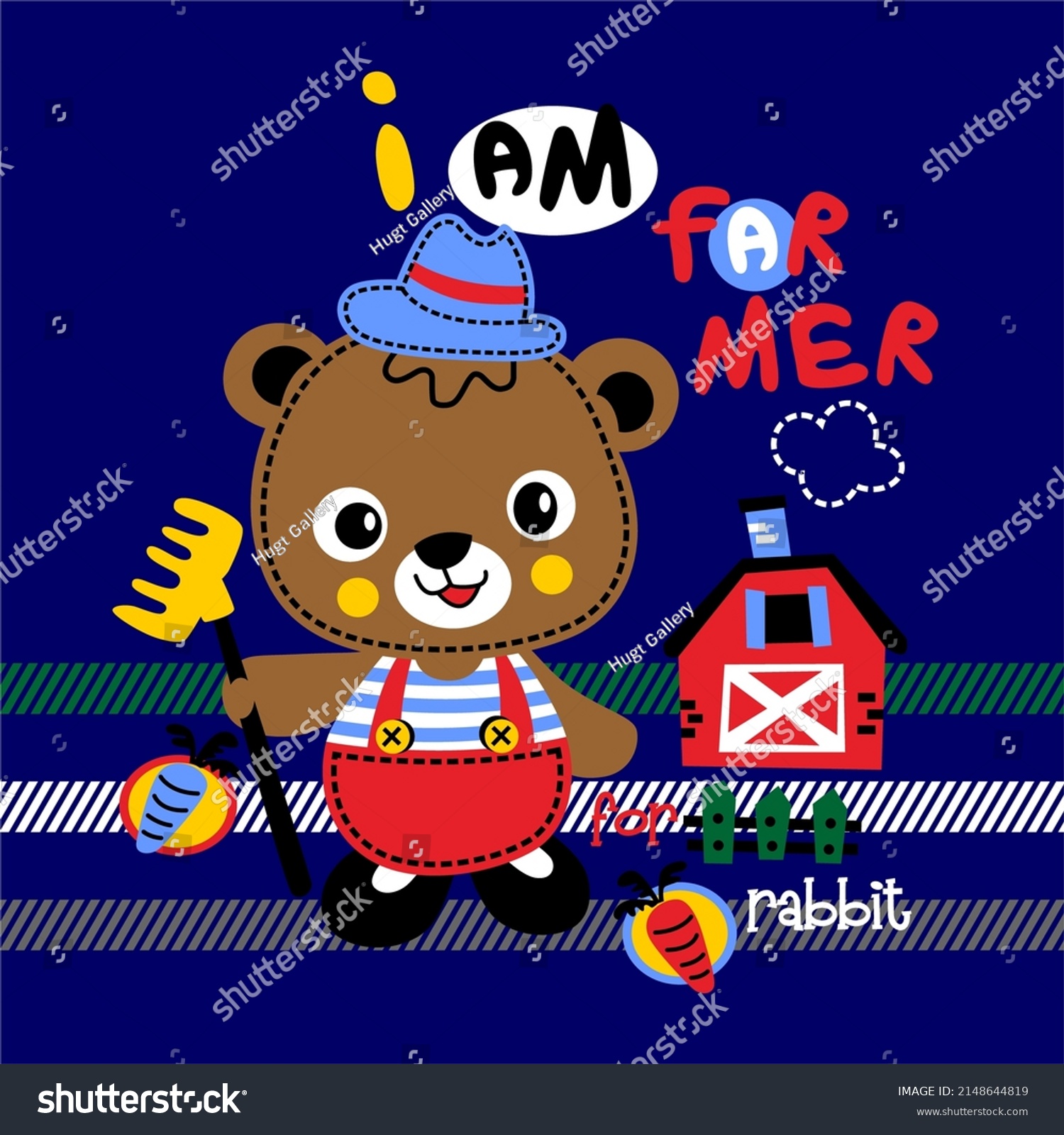 Bear Farmer Cartoon Vector Design Stock Vector (Royalty Free ...