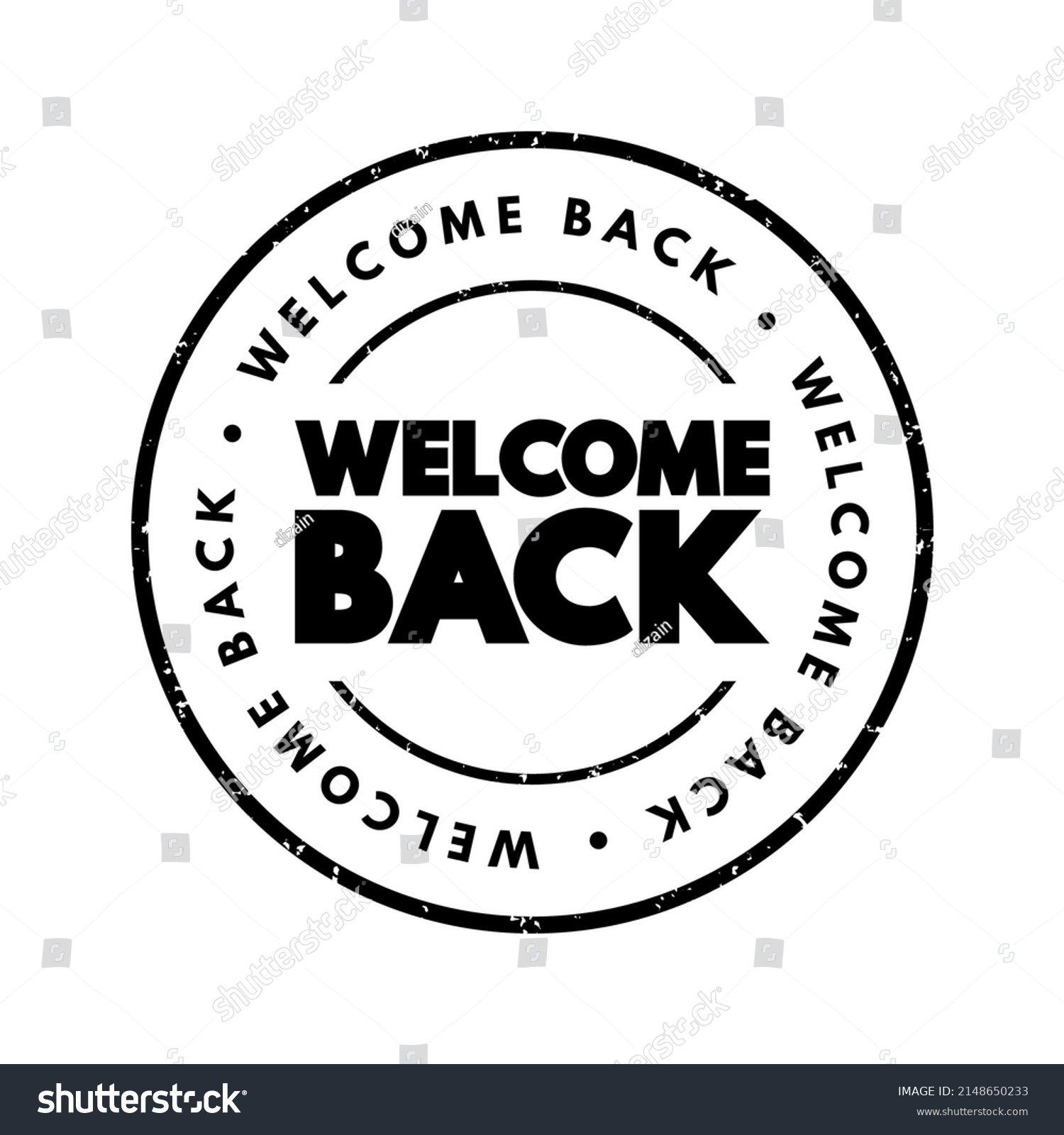 Welcome Back Text Stamp Concept Background Stock Vector (Royalty Free ...