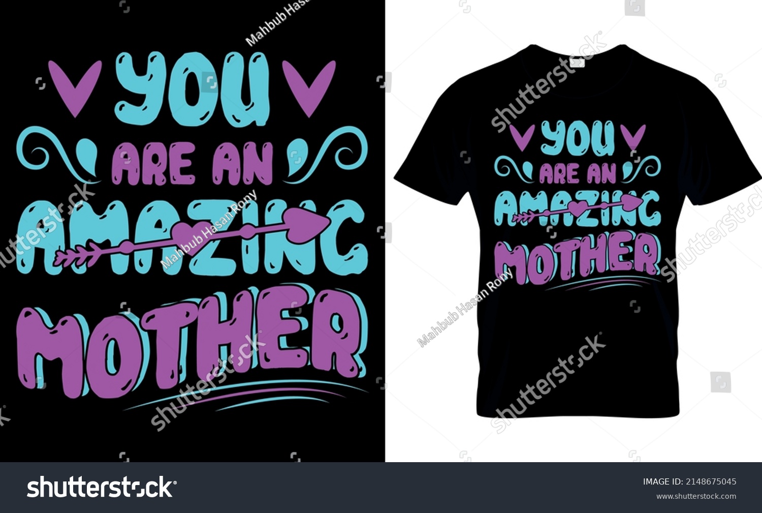 Mothers Day Typography Tshirt Design Template Stock Vector (Royalty ...
