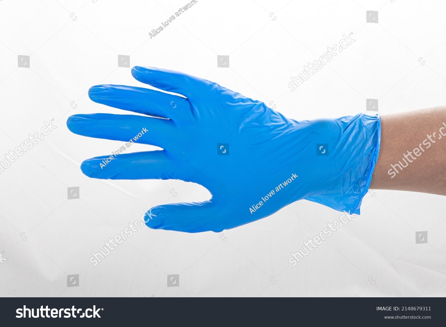 Doctor Nurse Putting On Blue Nitrile Stock Photo 2148679311 | Shutterstock