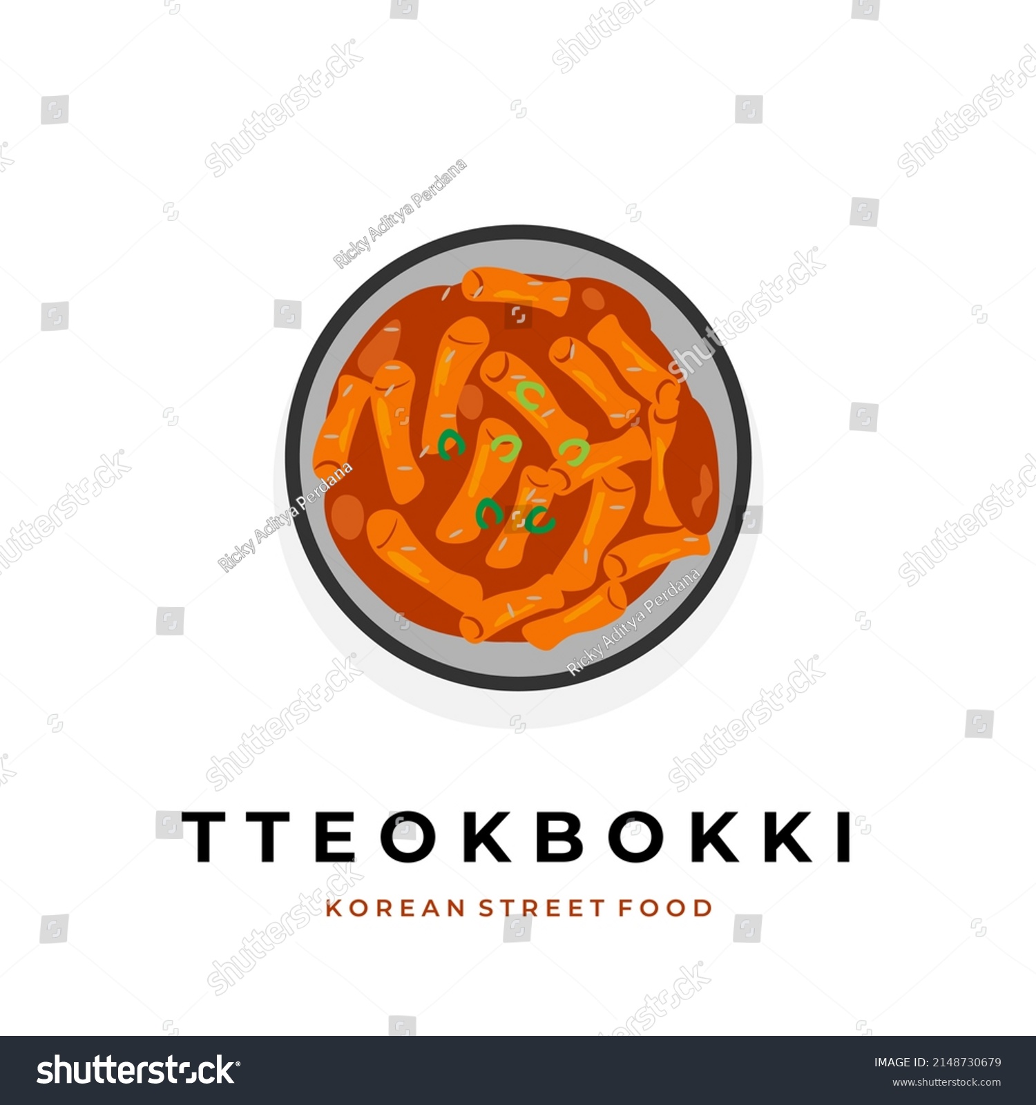 Korean Street Food Vector Illustration Logo Stock Vector (Royalty Free
