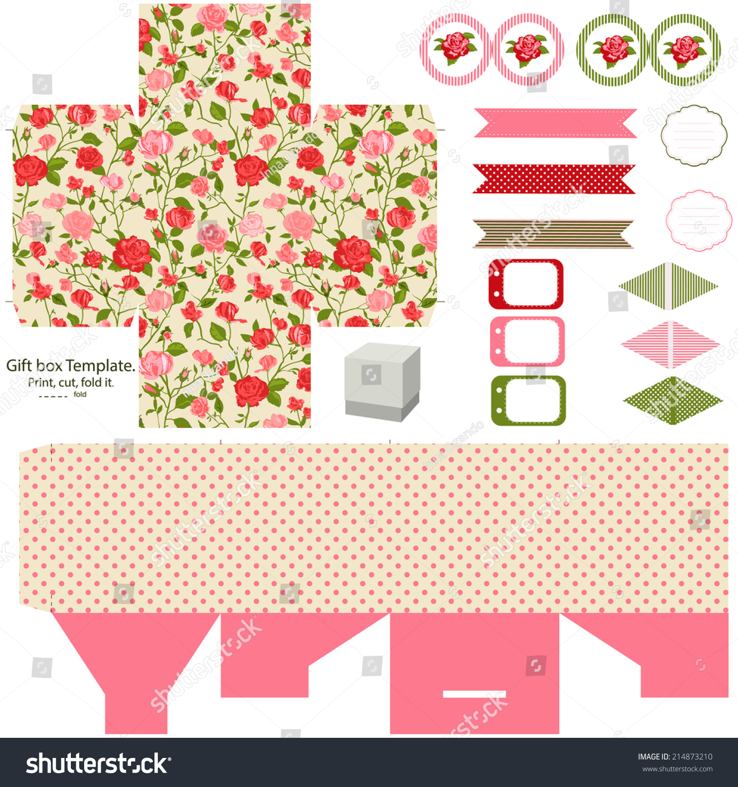 Party Set Gift Box Template Abstract Stock Vector (Royalty Free ...