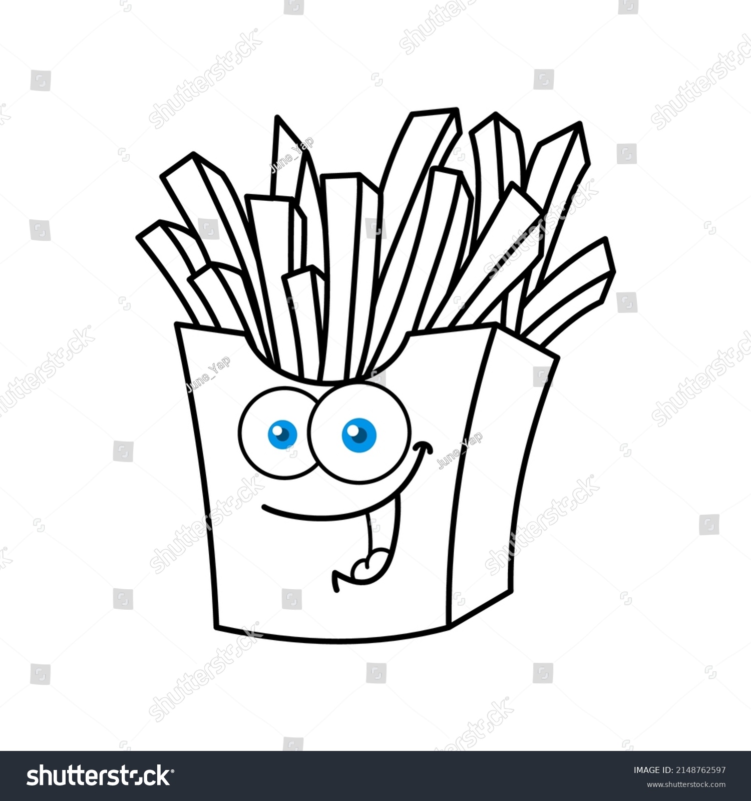 Funny French Fries Cartoon Character Stock Vector (Royalty Free ...