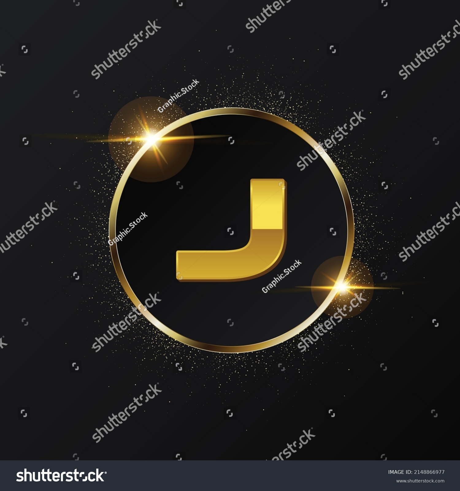 Golden J Letter Logo Rounded Letter Stock Vector (Royalty Free ...