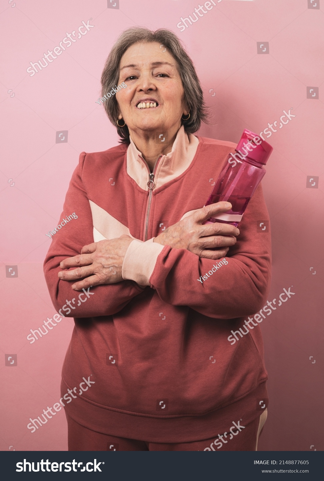 Smiling Elderly Woman Looking Camera Posing Stock Photo Shutterstock