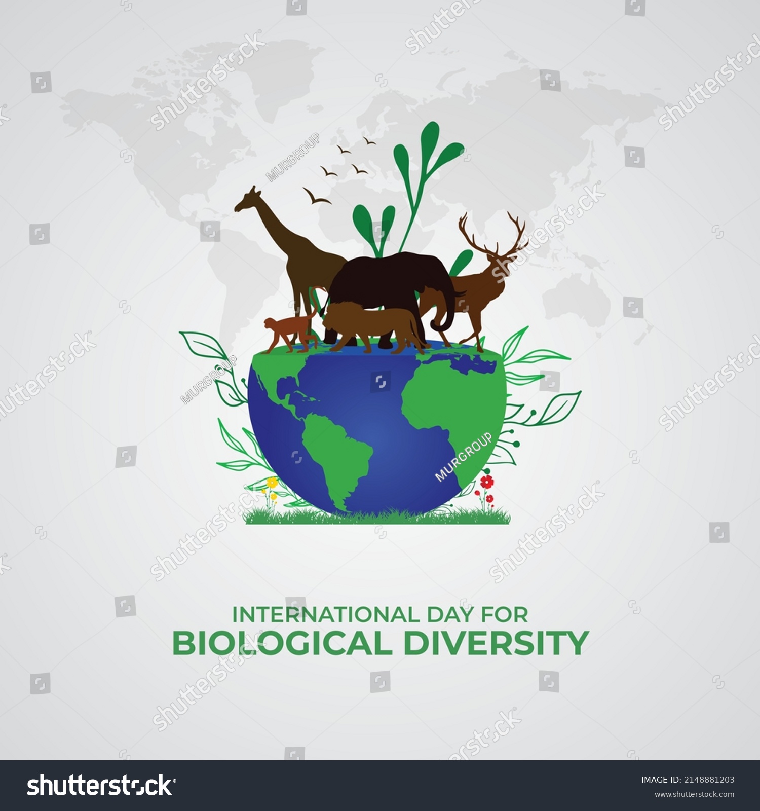 International Day Biological Diversity Template Background Stock Vector 