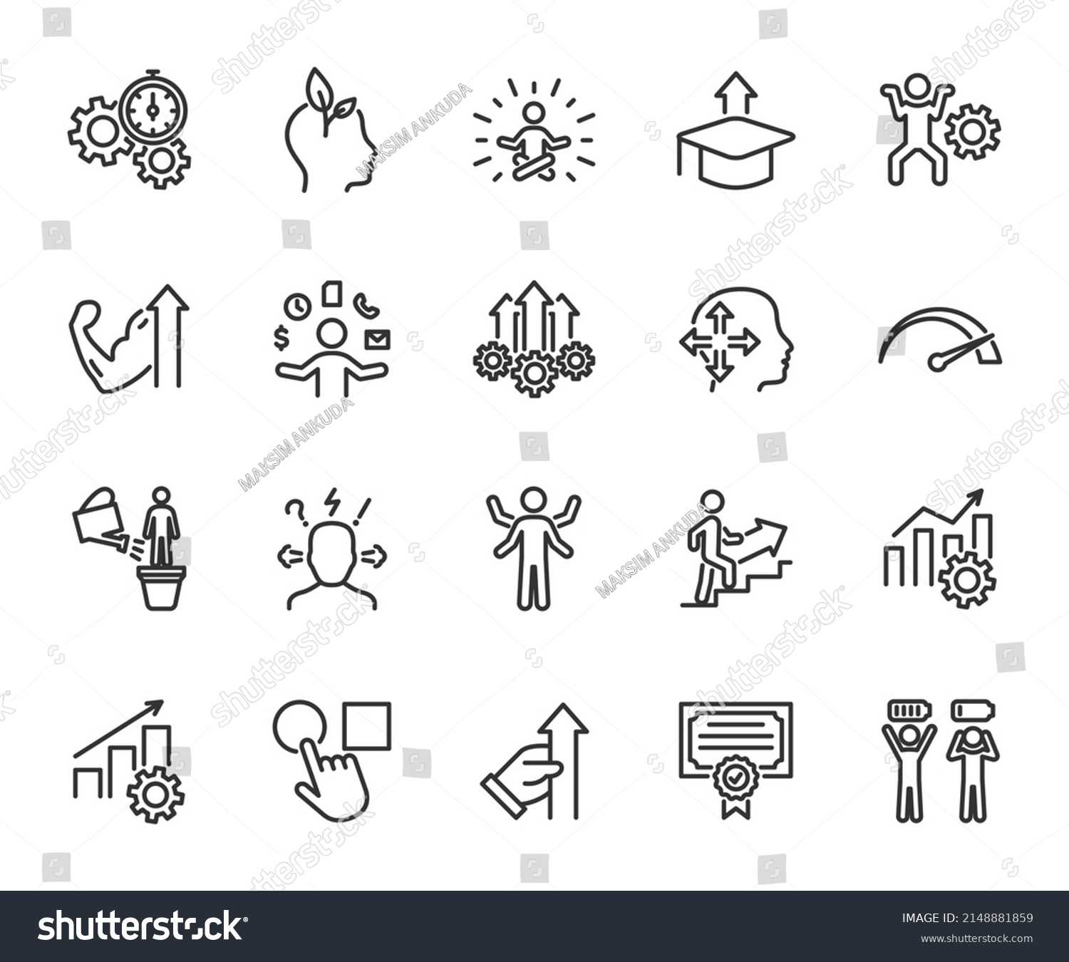 Vector Set Efficiency Line Icons Contains Stock Vector (Royalty Free ...