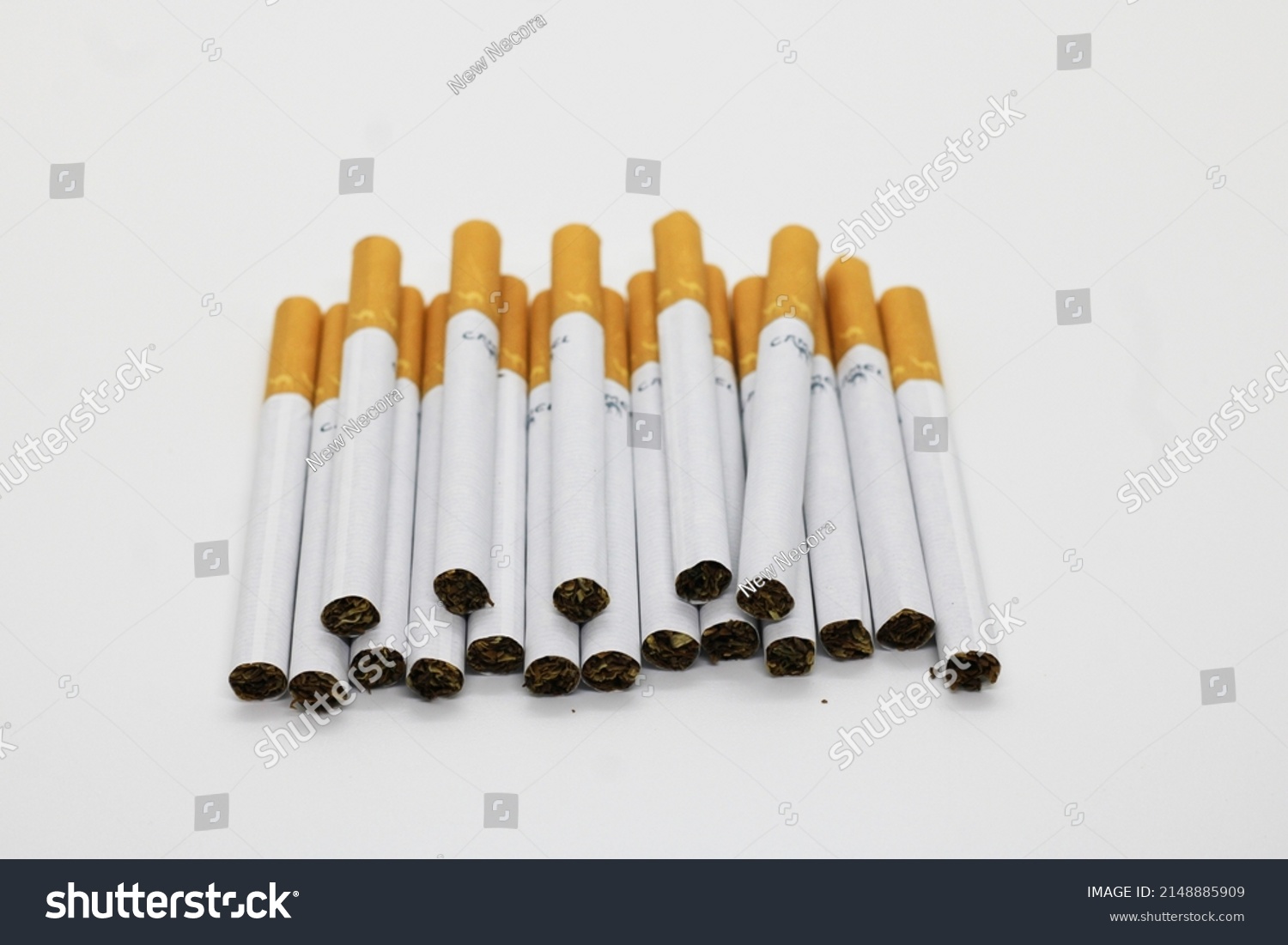 Pile Cigarettes Isolated On White Background Stock Photo 2148885909 ...