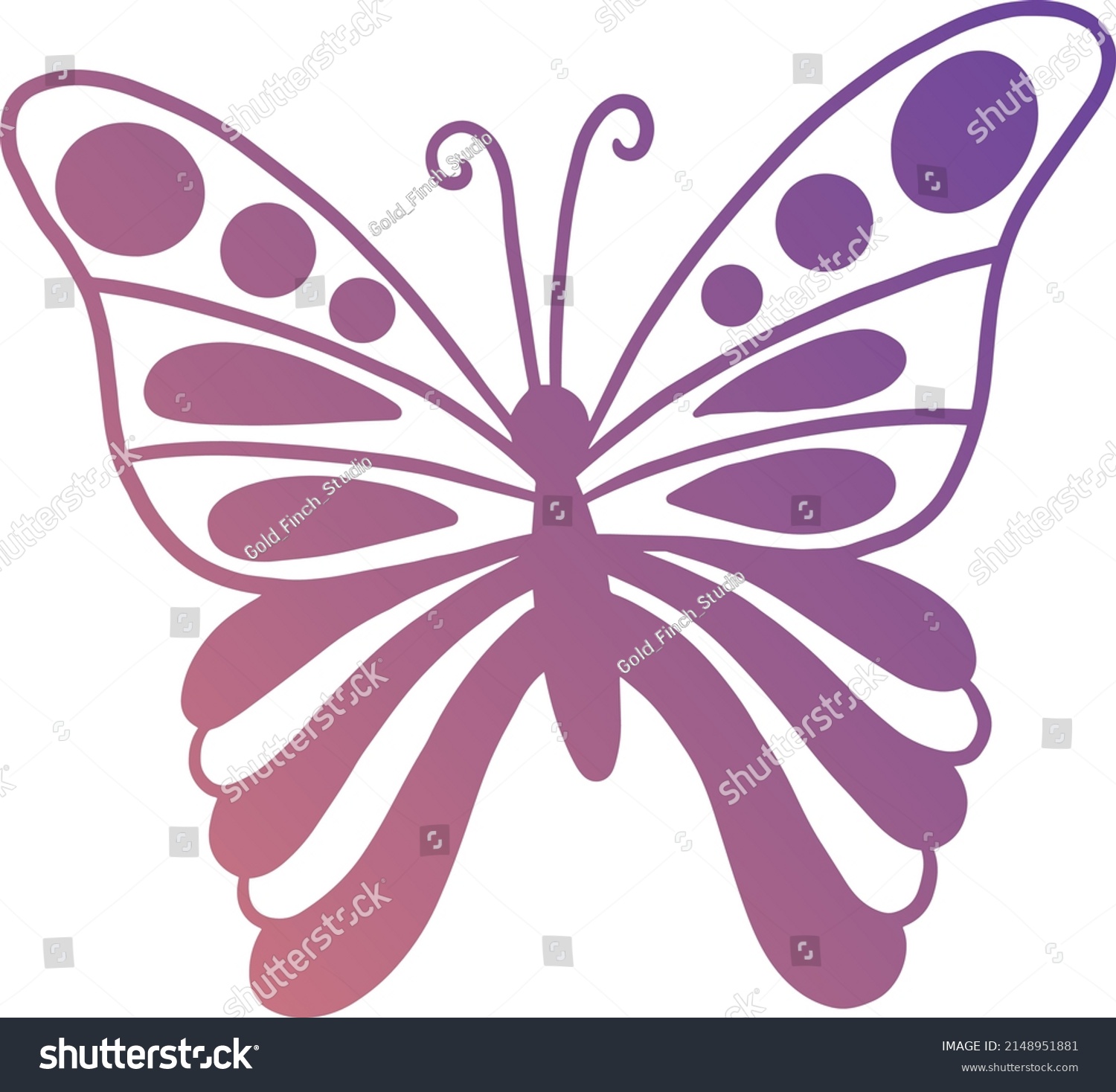 Monarch Butterfly Silhouette Vector Illustration Stock Vector (Royalty ...