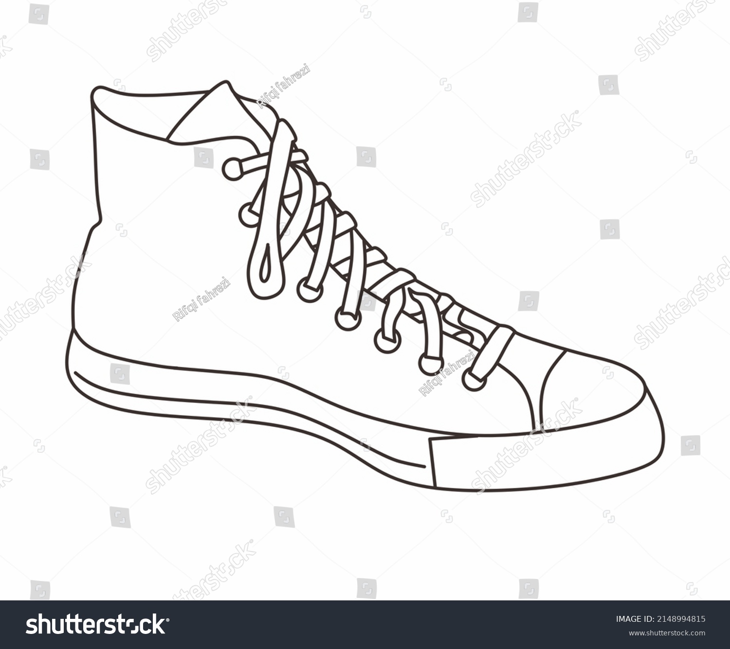 Line Art Black White Shoe Illustration Stock Illustration 2148994815 ...