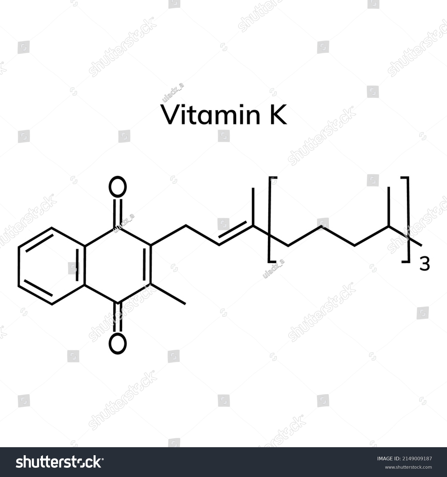 Structural Formula Vitamin K On White Stock Vector (Royalty Free ...