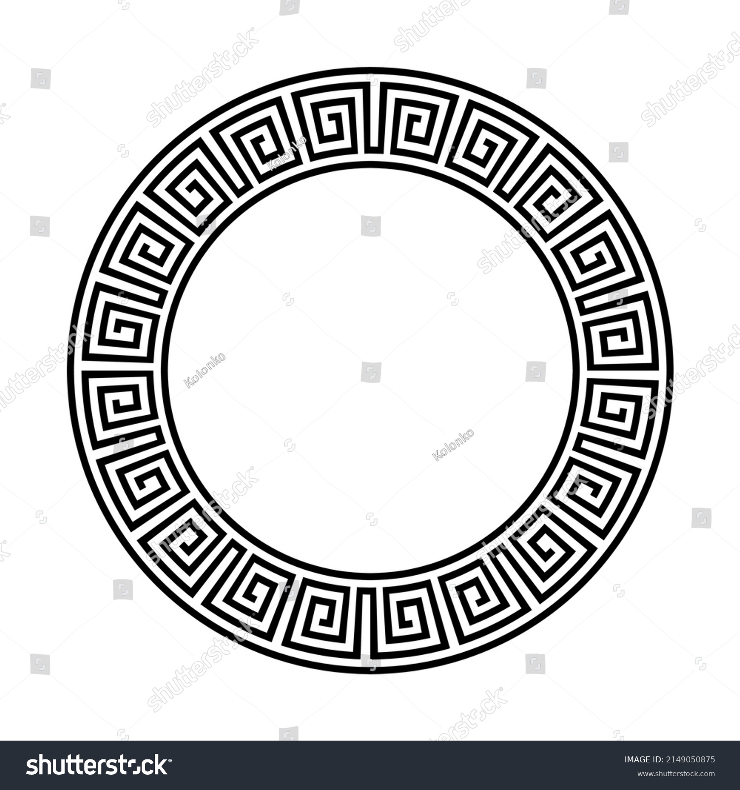 Greek Circle Pattern Border Vector Round Stock Vector (Royalty Free ...