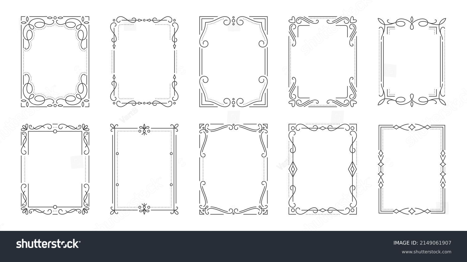 Vintage Frame Border Divider Text Black Stock Vector (Royalty Free ...