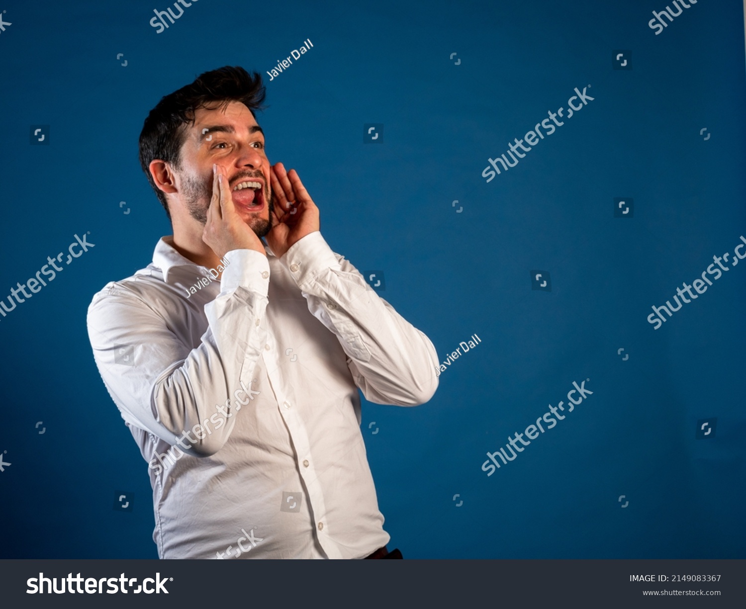 Young Man Screaming Loud Man Calling Stock Photo 2149083367 Shutterstock   Stock Photo Young Man Screaming Loud Man Calling Out Loud Man Screaming Out Of Himself Photo For Advertising 2149083367 