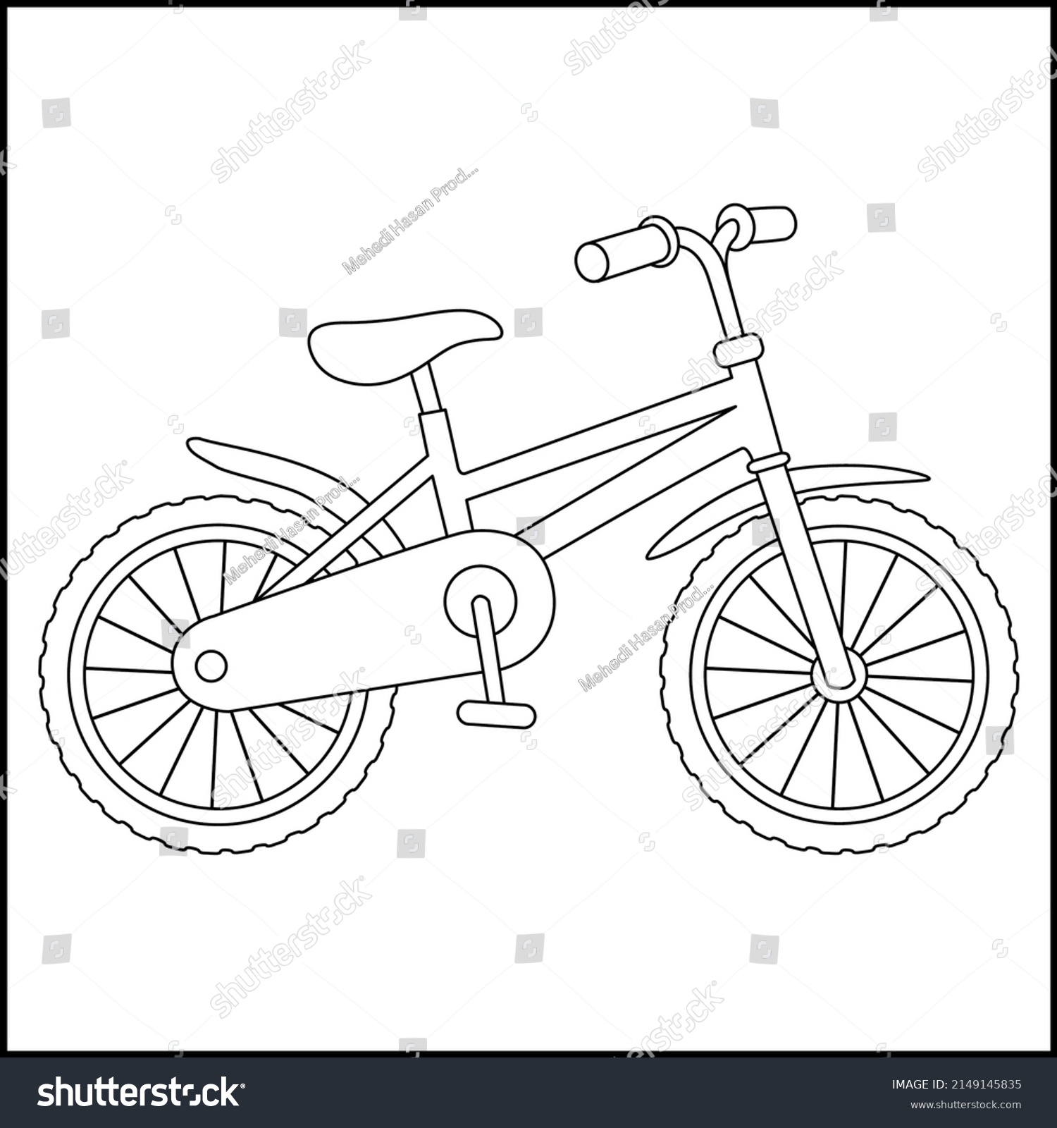 Cute Vehicles Coloring Page Kids Black Stock Illustration 2149145835 ...