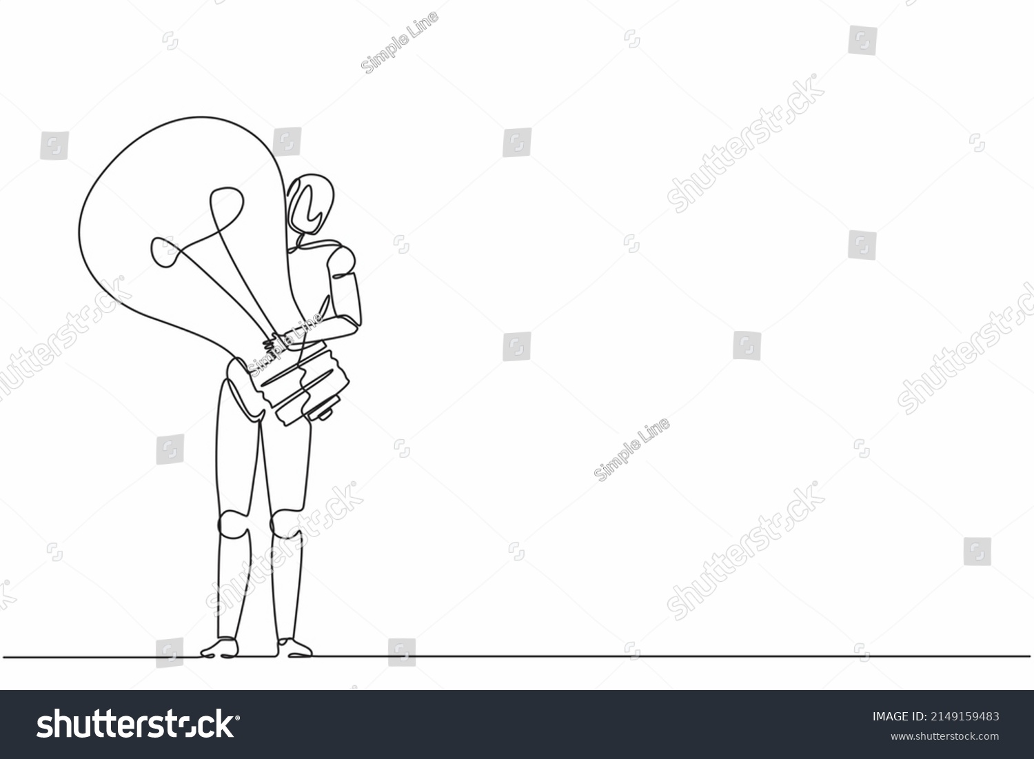 Single One Line Drawing Robot Carrying Stock Vector (Royalty Free ...