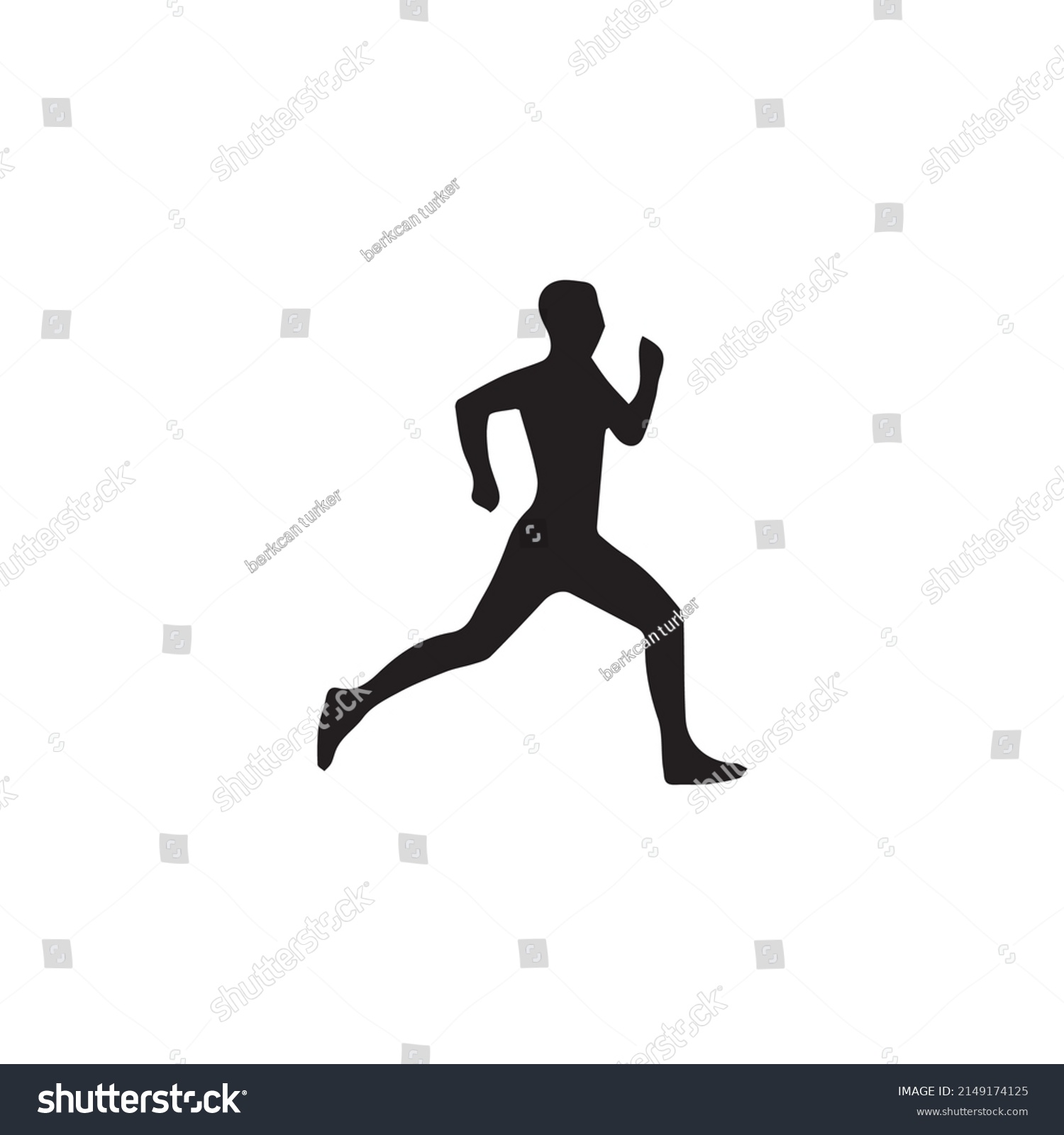 Runner Silhouette Vector Black White Stock Vector (Royalty Free ...