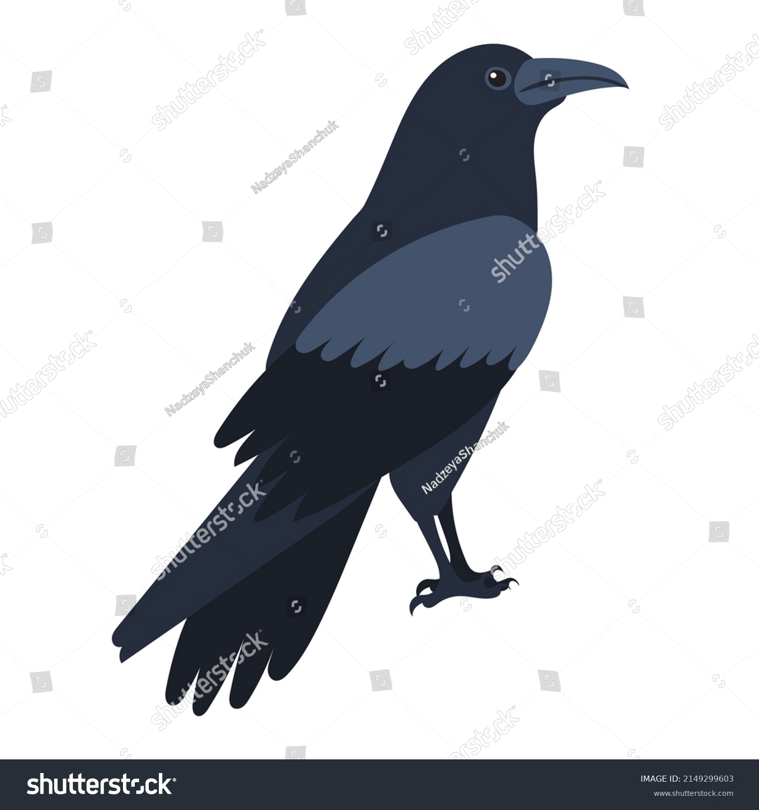 Crows Flat Design Isolated On White Stock Vector (Royalty Free ...