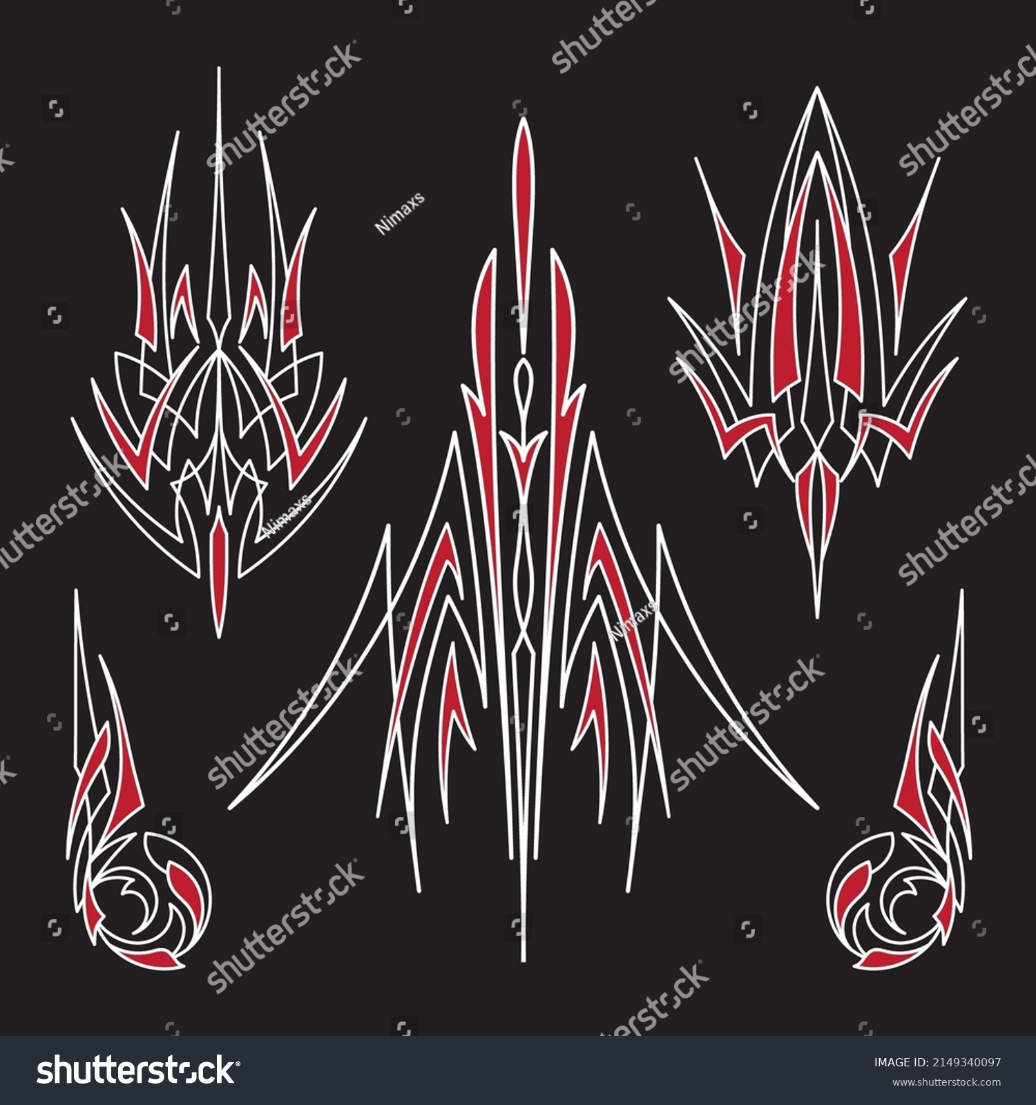 Pinstriping Tribal Art Design Motorcycle Car Stock Vector (Royalty Free ...