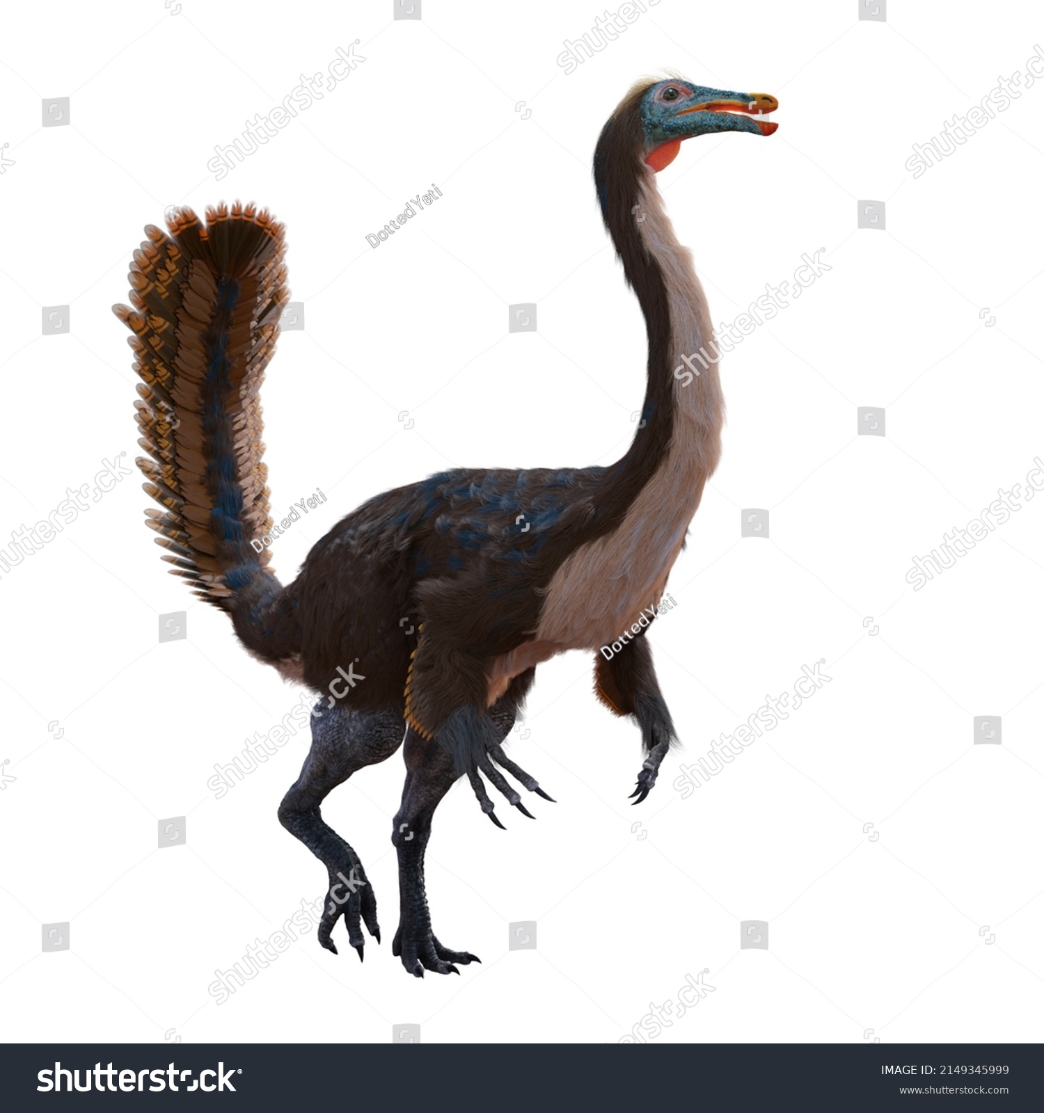 Gallimimus Feathered Theropod Dinosaur That Lived Stock Illustration ...