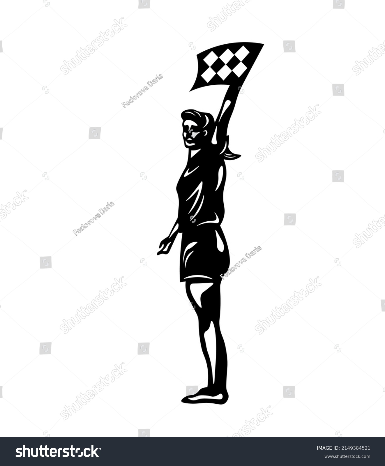 Female Football Soccer Referee Silhouette Black Stock Vector (Royalty ...