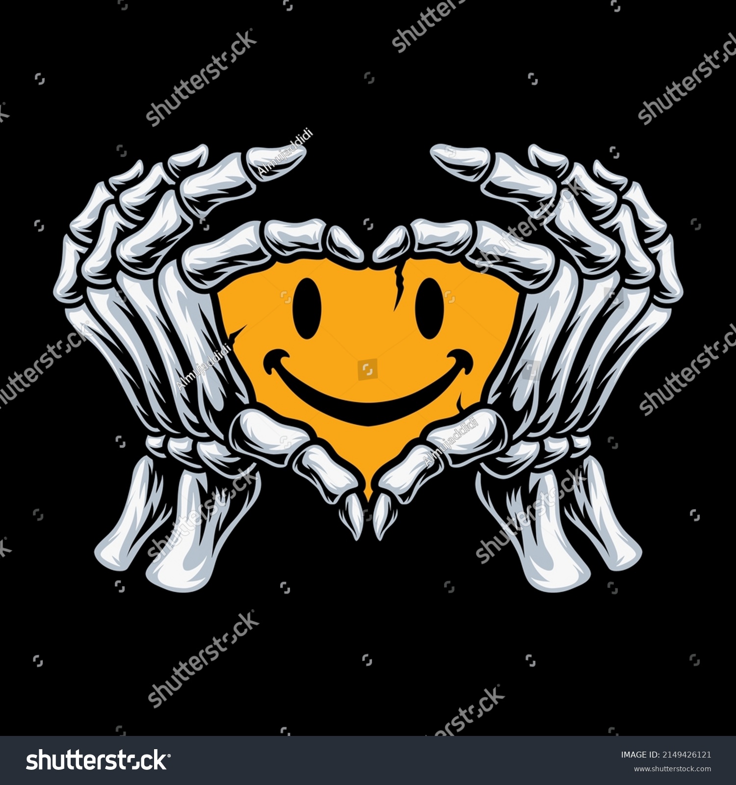 Skeleton Hand Love Sign Emoticon Stock Vector (Royalty Free) 2149426121 ...