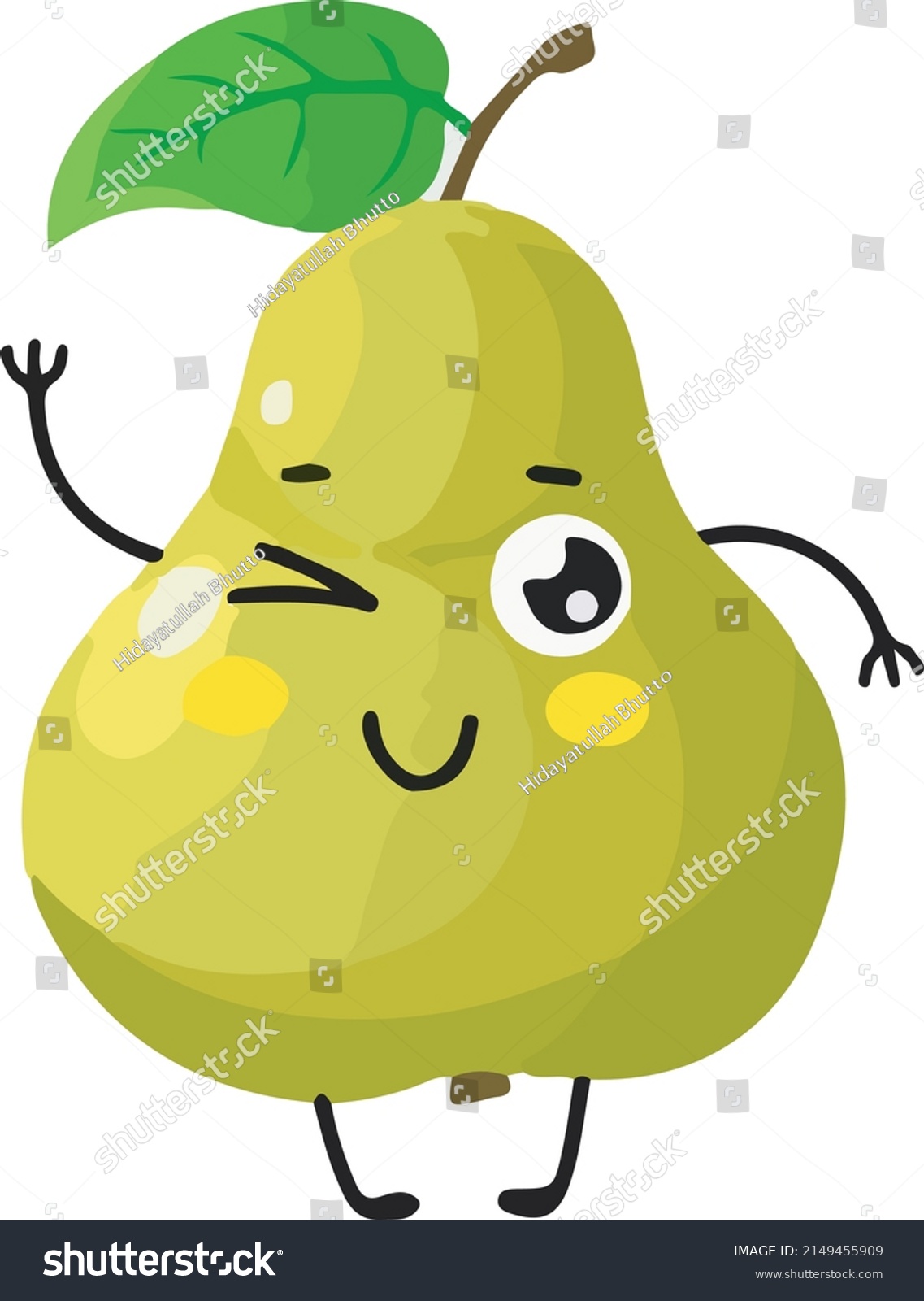 Pear Vector Cartoon Fruit Illustrator Organic Stock Vector (Royalty ...