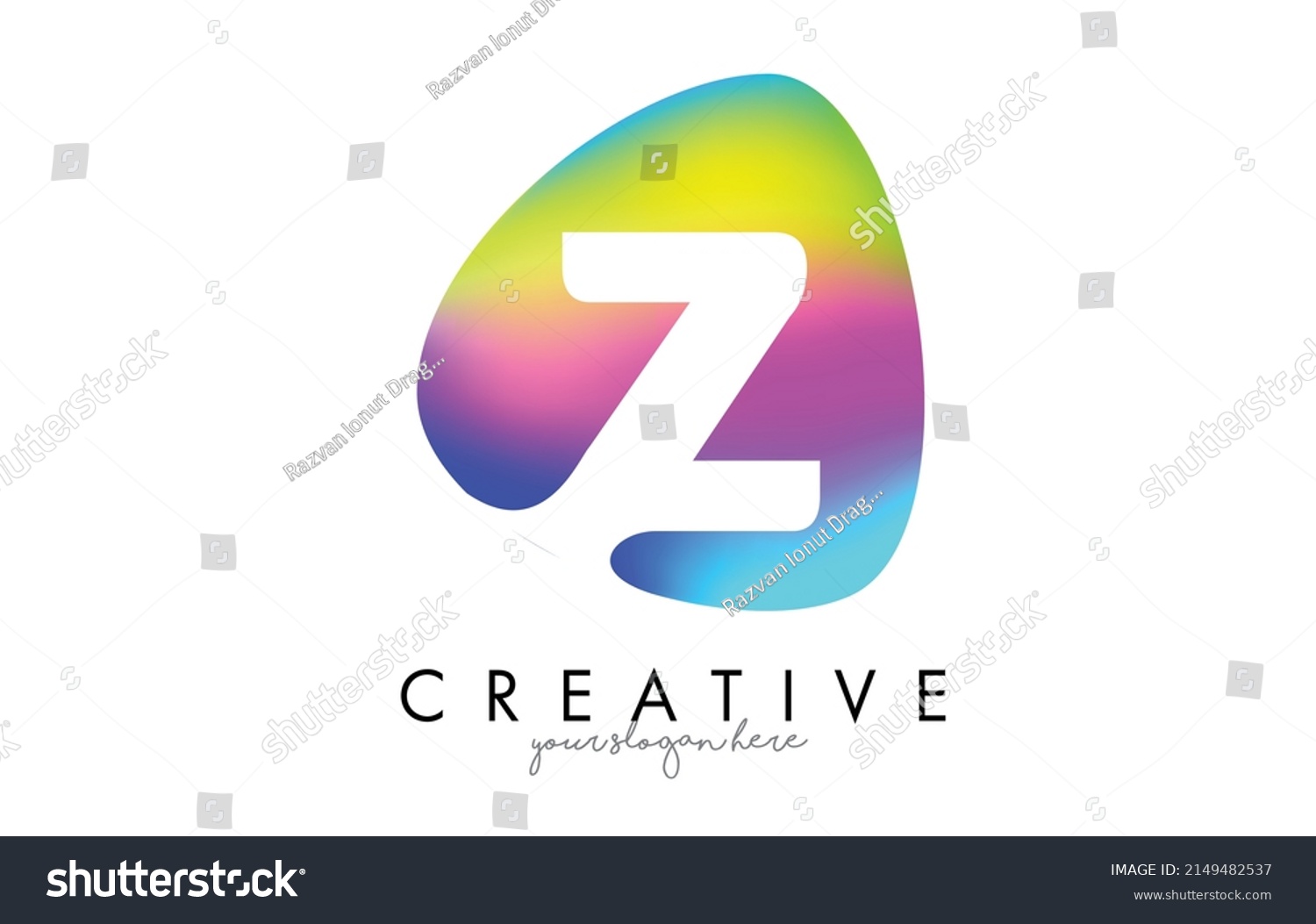 Colorful Rainbow Z Letter Logo Design Stock Vector (Royalty Free ...